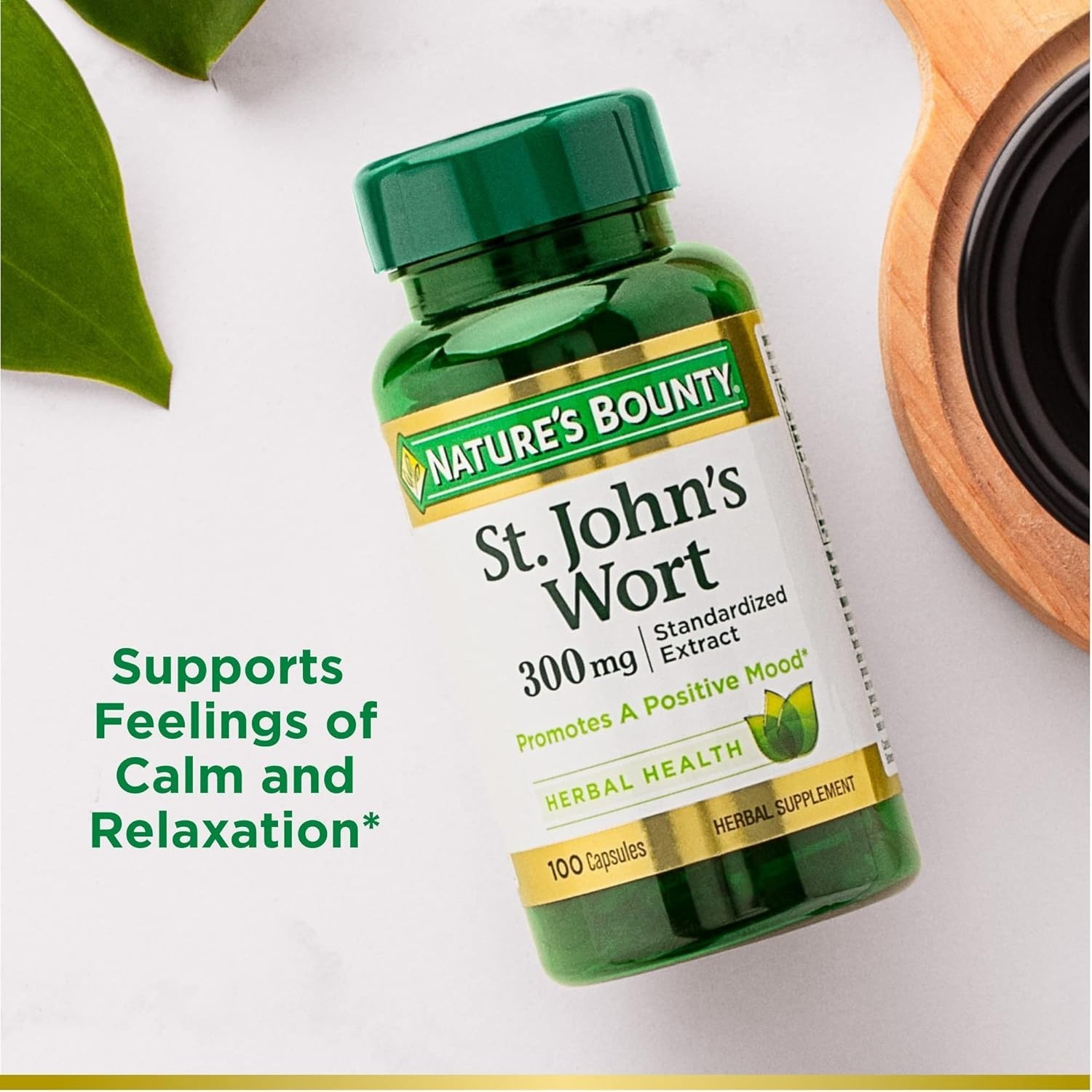 St. John’s Wort 300mg – Nature’s Bounty Herbal Mood Support, 100 Capsules