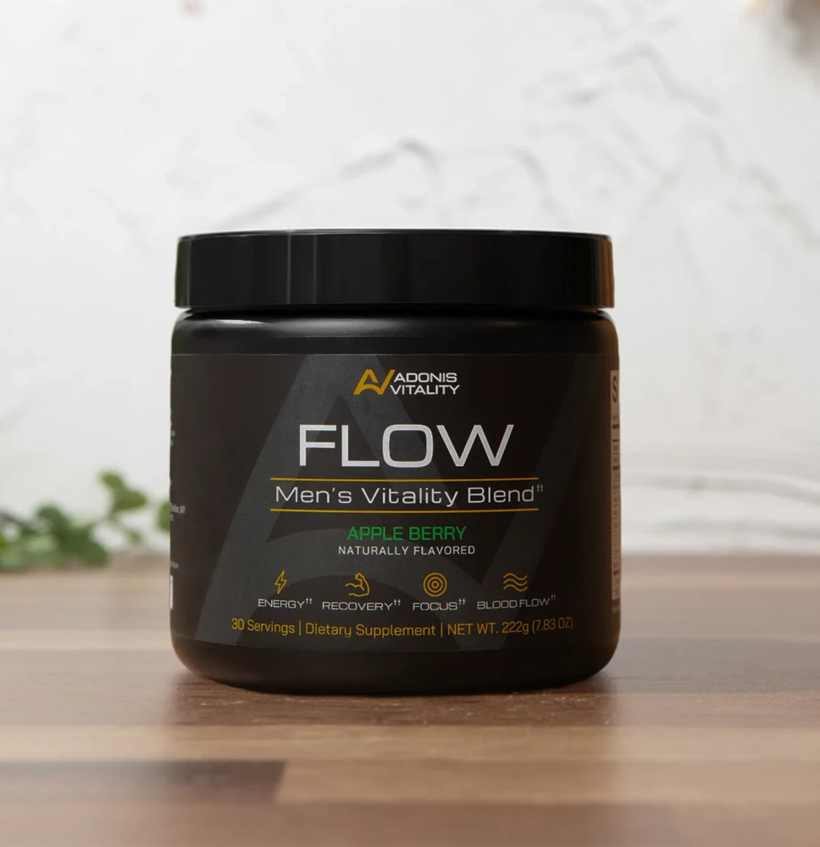 Adonis Vitality Flow Powder Men’s Blend Apple Berry Pre-Workout L-Citrulline
