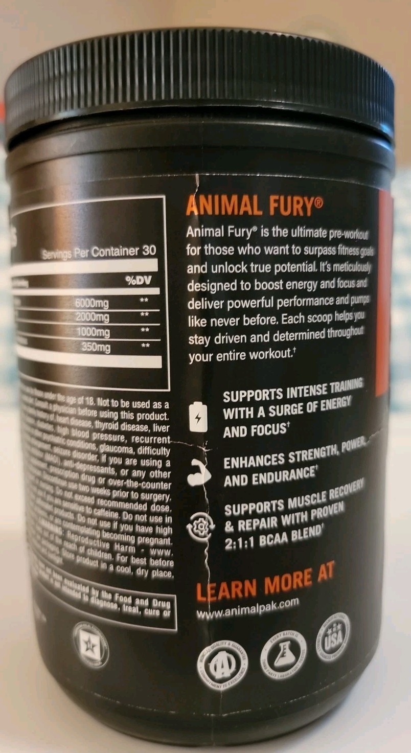 Universal Nutrition Animal Fury Kiwi Lime 30 Servings Pre-Workout Stack