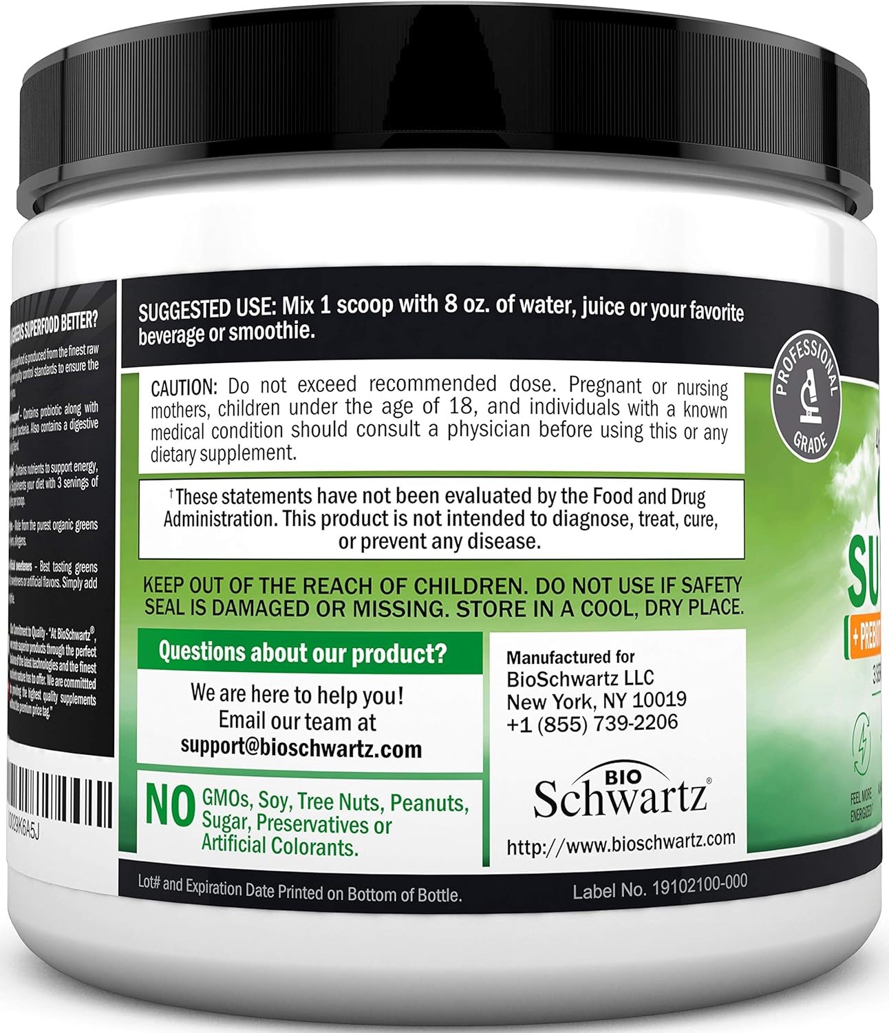 Clean Greens Superfood w/ Prebiotic Probiotic & Digestive Enzymes (30 Servings)
