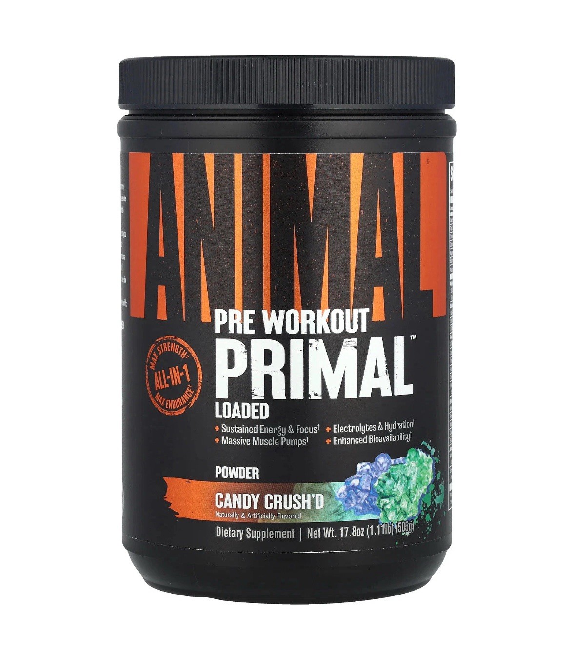 Universal Nutrition Animal Pre Workout Primal Loaded Powder Candy Crush’d 17.8oz