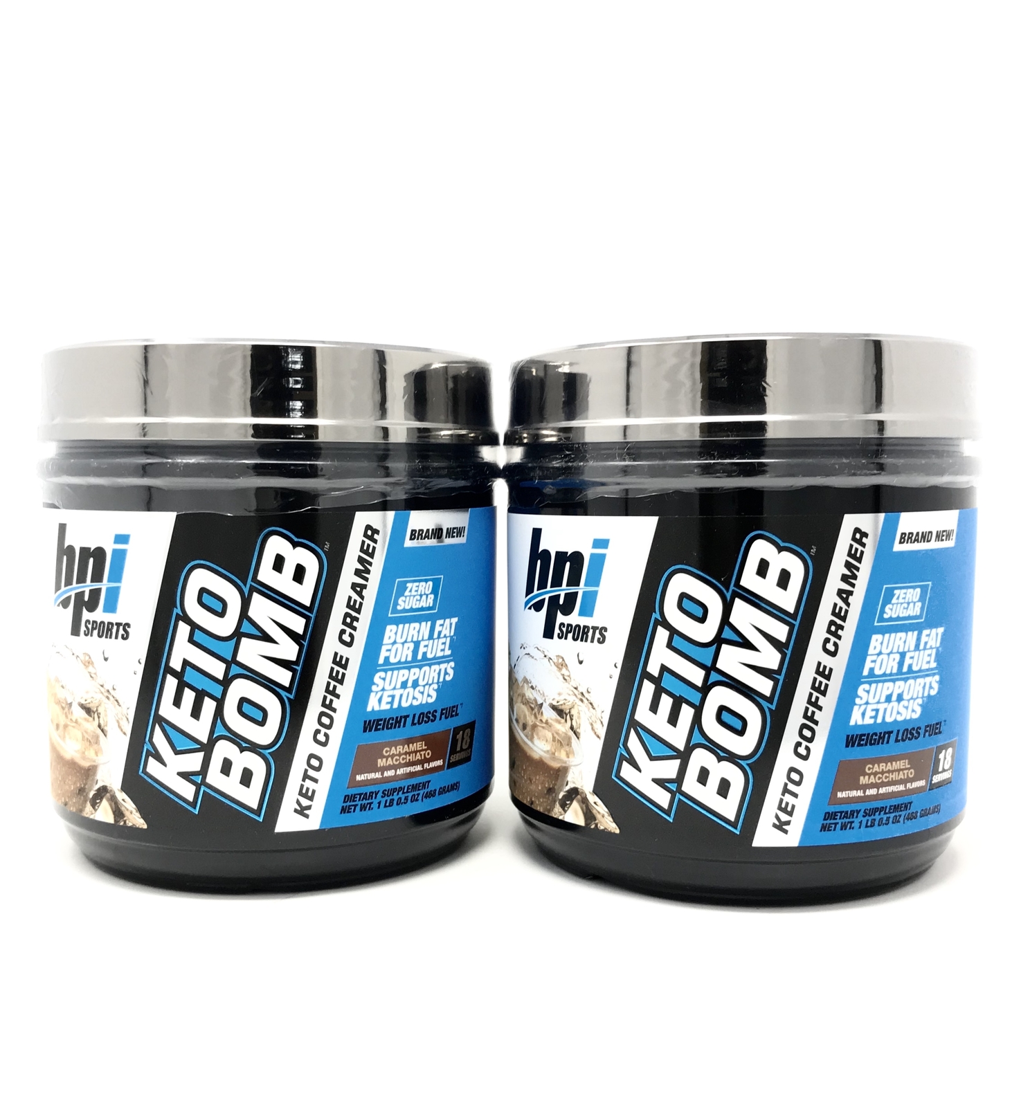 BPI Sports Health Keto Bomb Ketogenic Caramel Macchiato, 18 Servings (Pack of 2)