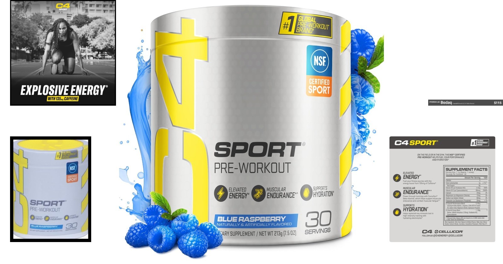NSF Certified Cellucor Sport Pre-Workout: Boost Energy & Endurance – 30 Servings