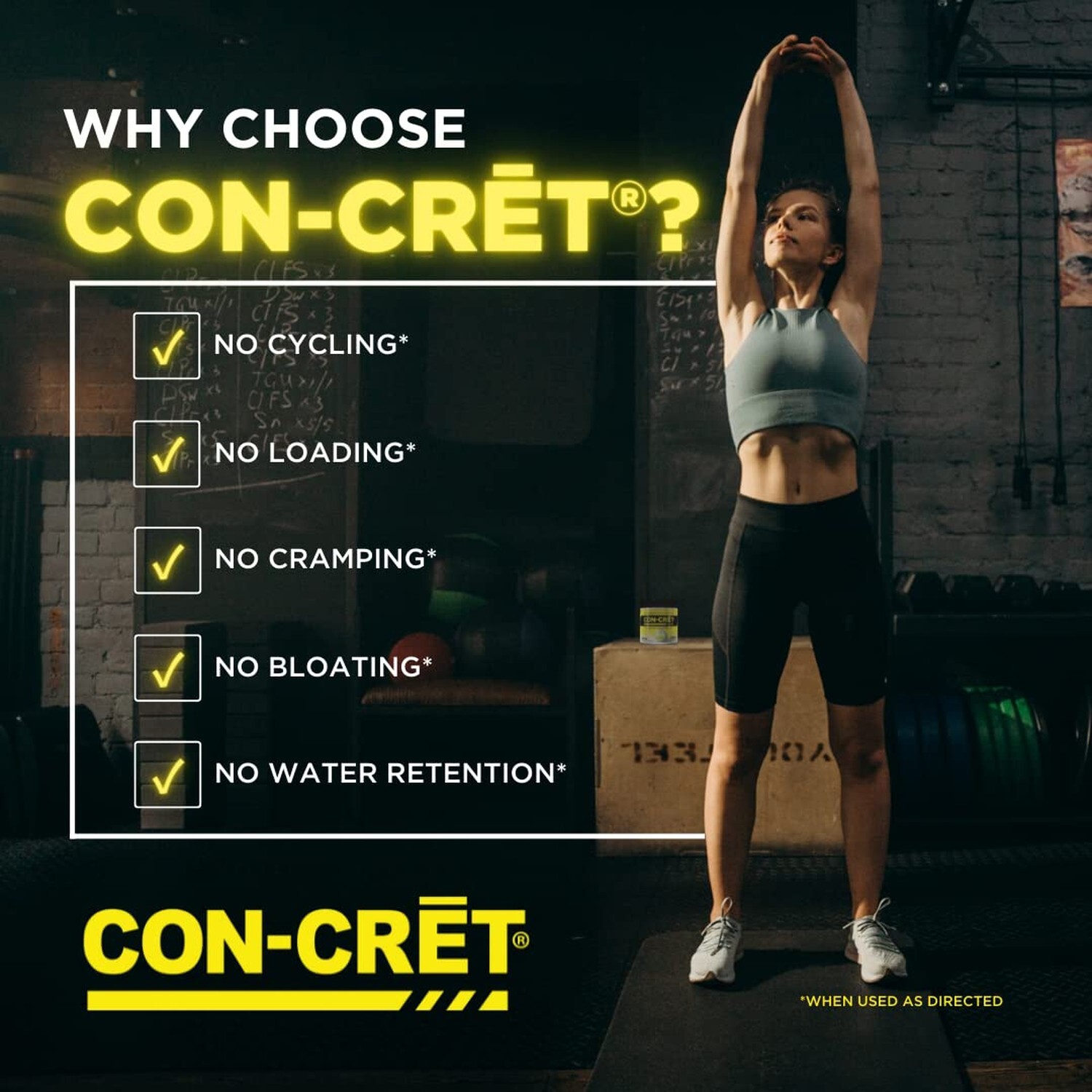 CON-CRET Patented Creatine HCl Powder, Lemon-Lime Stimulant-Free Workout Supp…
