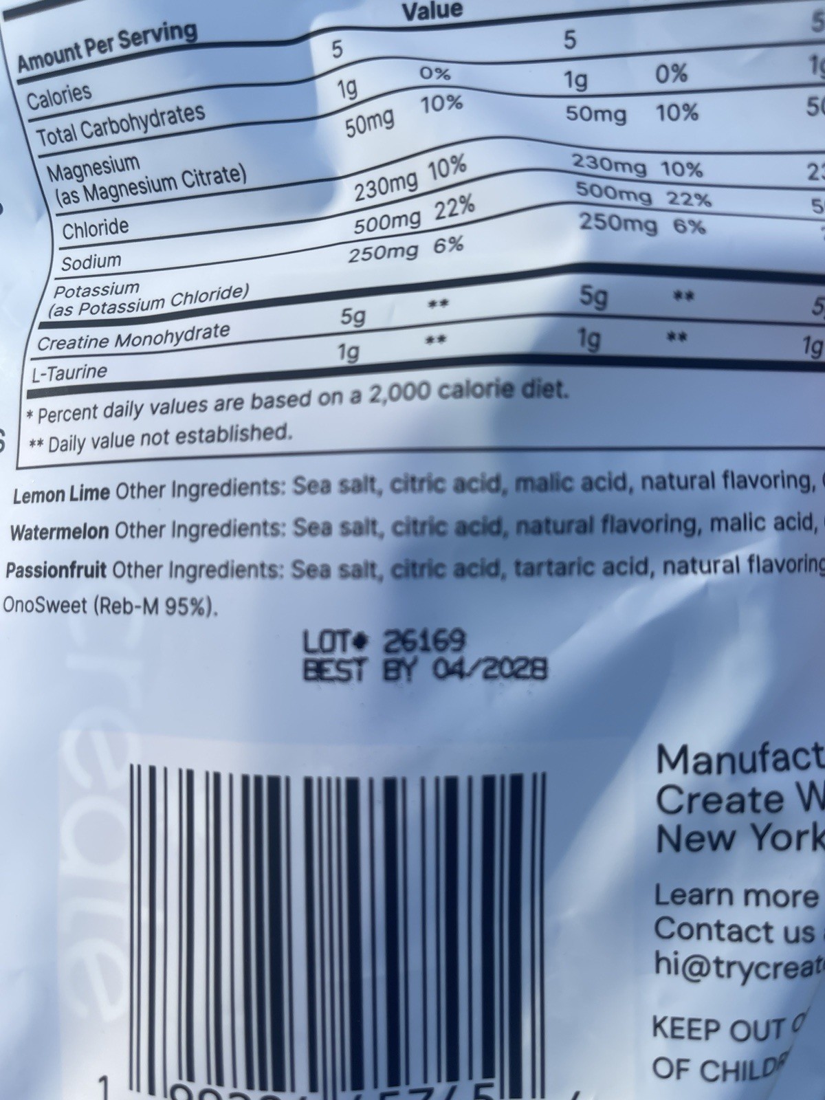 Create Creatine + Electrolytes Mix. Variety Pack