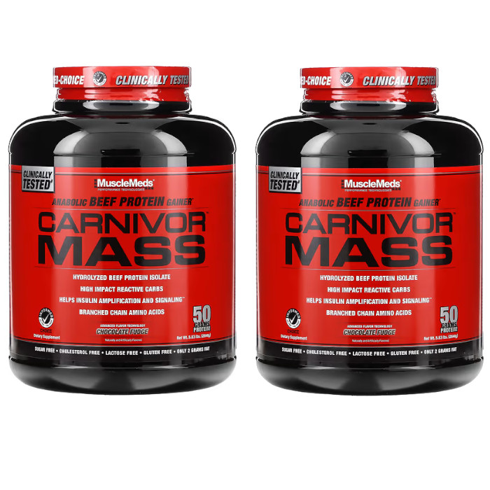 MuscleMeds Carnivor Mass Chocolate Fudge 5.99 lbs Each (Pack of 2)