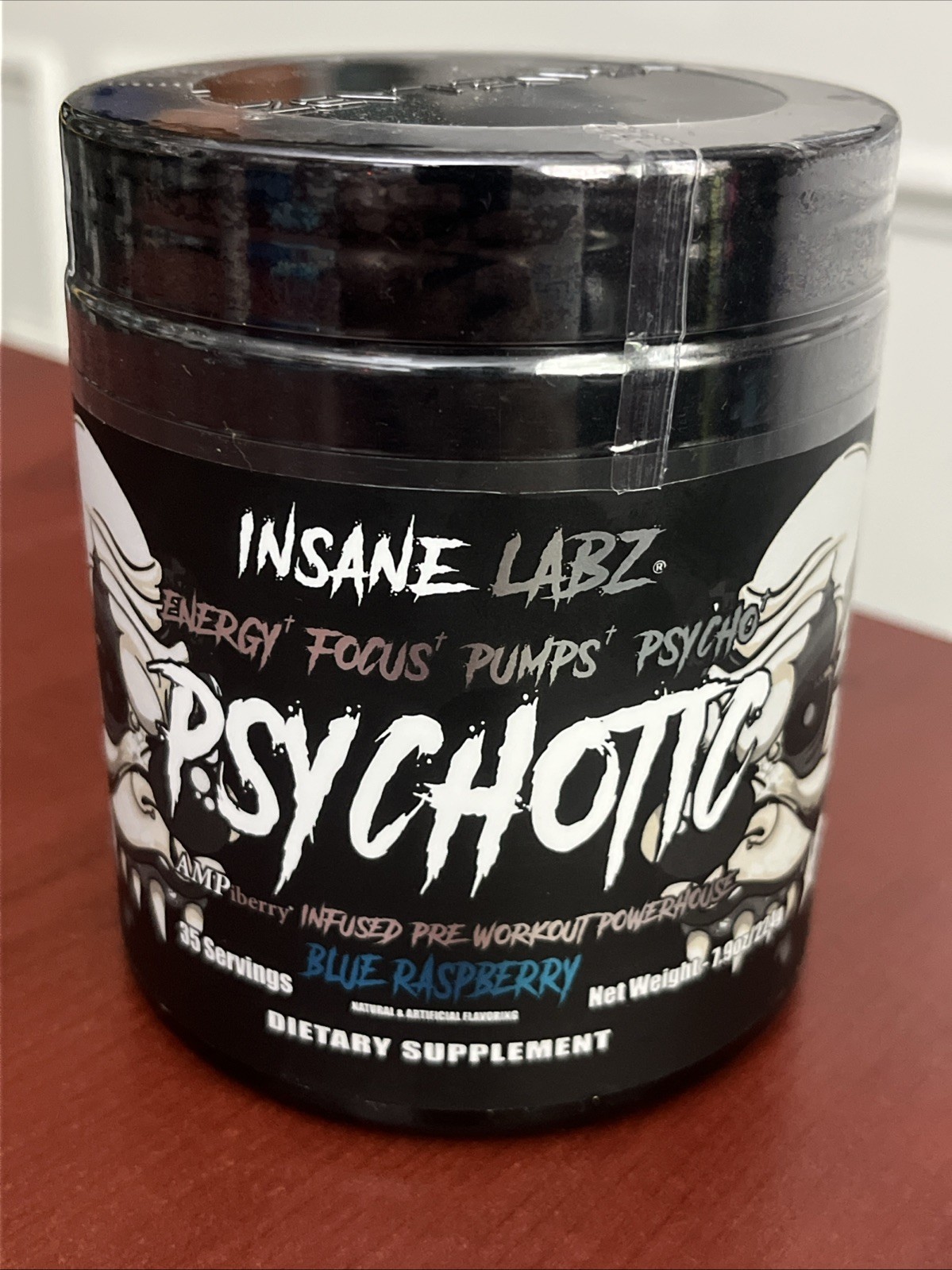 Psychotic BLACK Hardcore Pre-Workout Energy Focus Pumps 35 Servings New