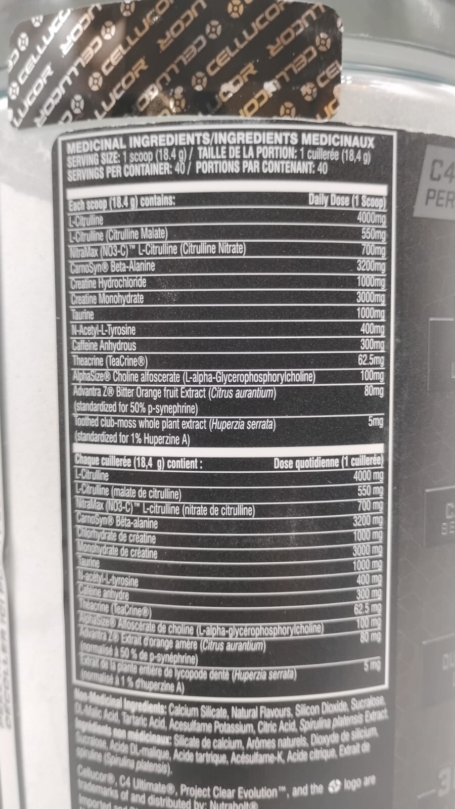 Cellucor C4 Ultimate Pre-Workout / 40 Servings / Icy Blue Razz