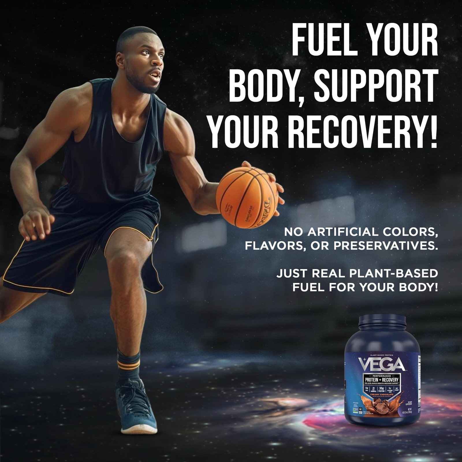 Vega Sport Vegan Protein Powder + Recovery 30g Plant Based Protein per Servi…