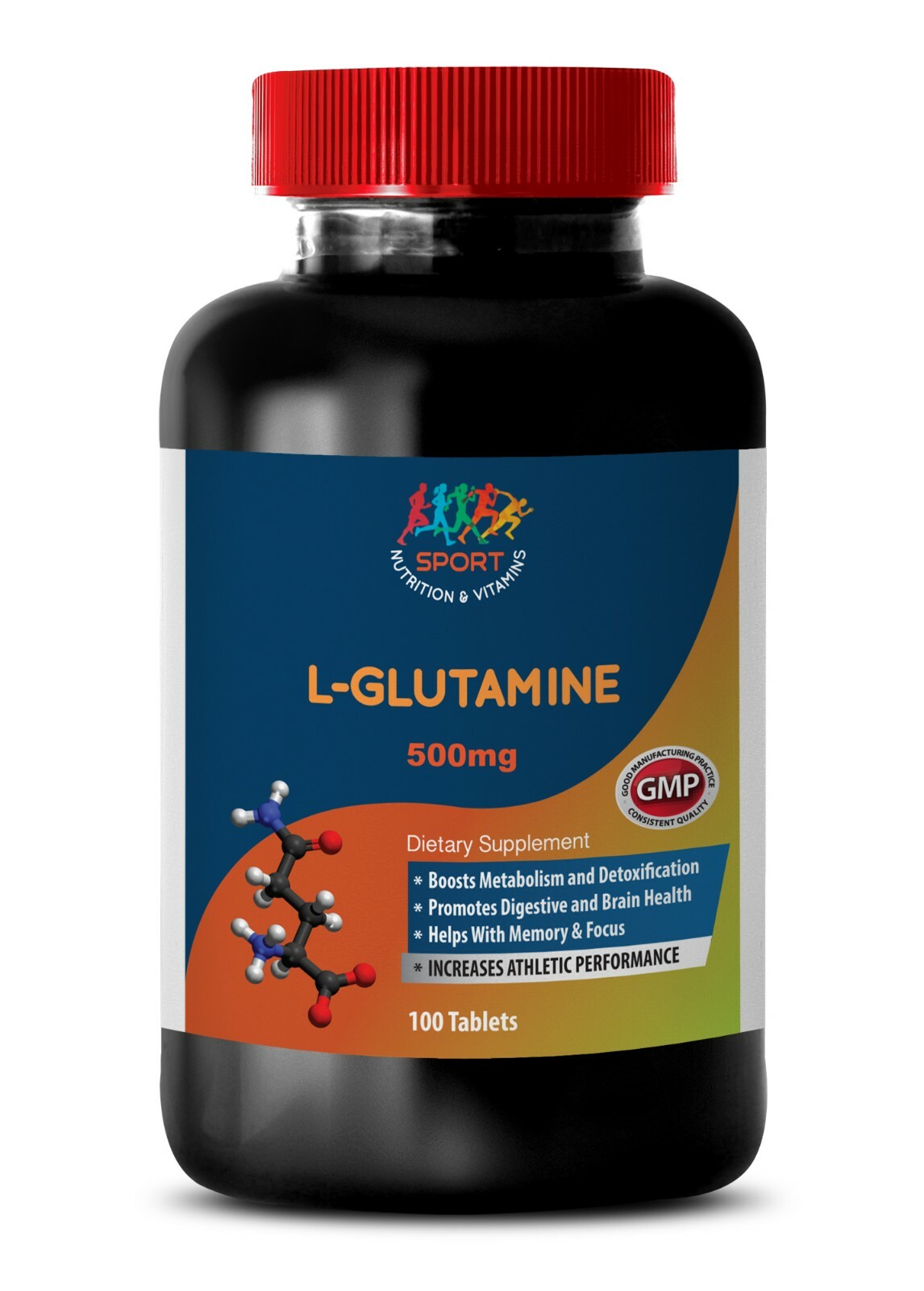 100% High Grade – L-GLUTAMINE – Brain Boost – Protein Synthesis – 1B 100Ct