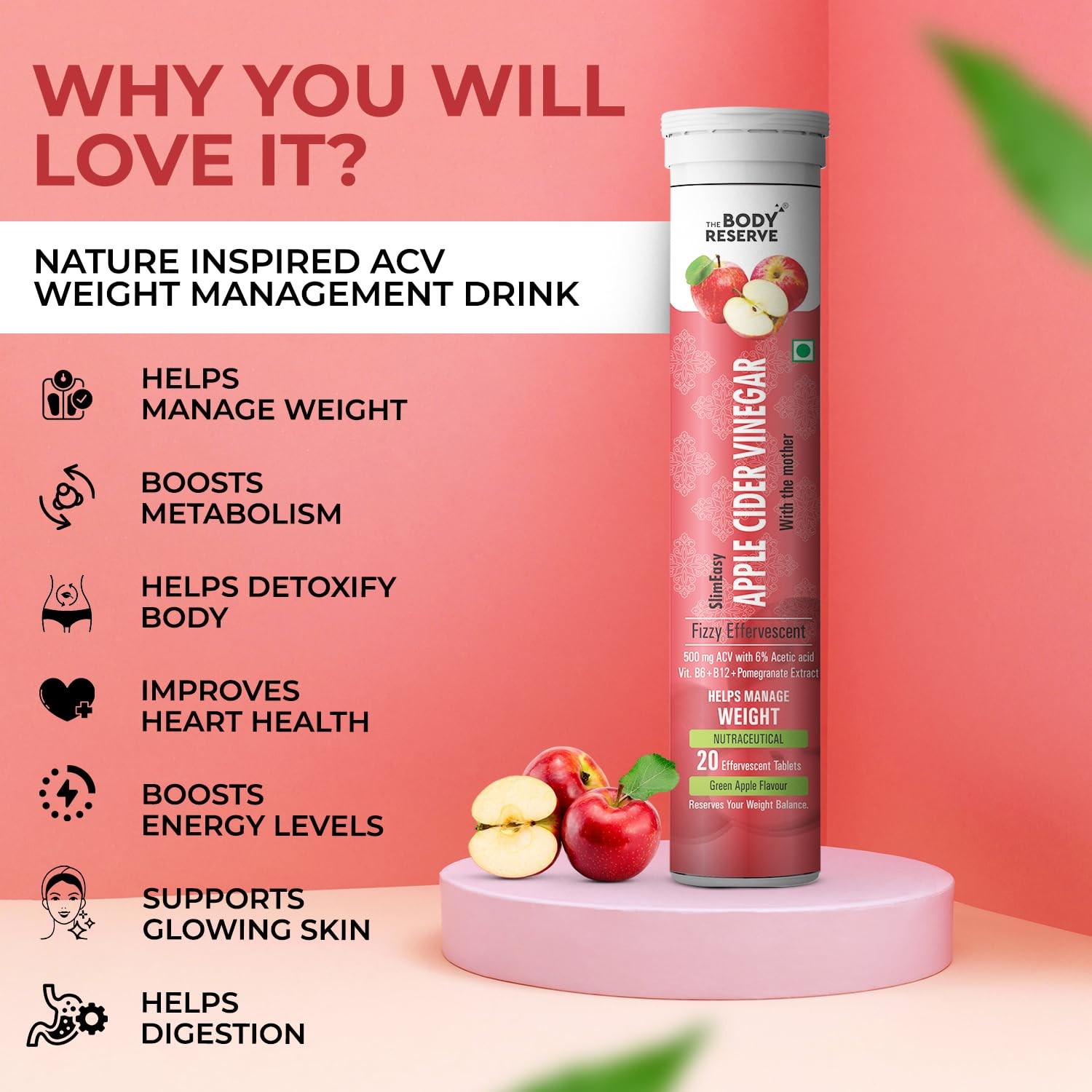 The Body Reserve ACV Effervescent Tablets Pack of 4
