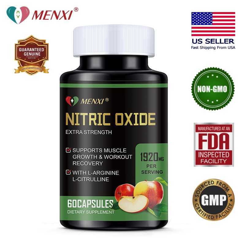 Nitric Oxide Booster w/ L-Arginine 1920mg Highest Potency Muscle Pump Supplement