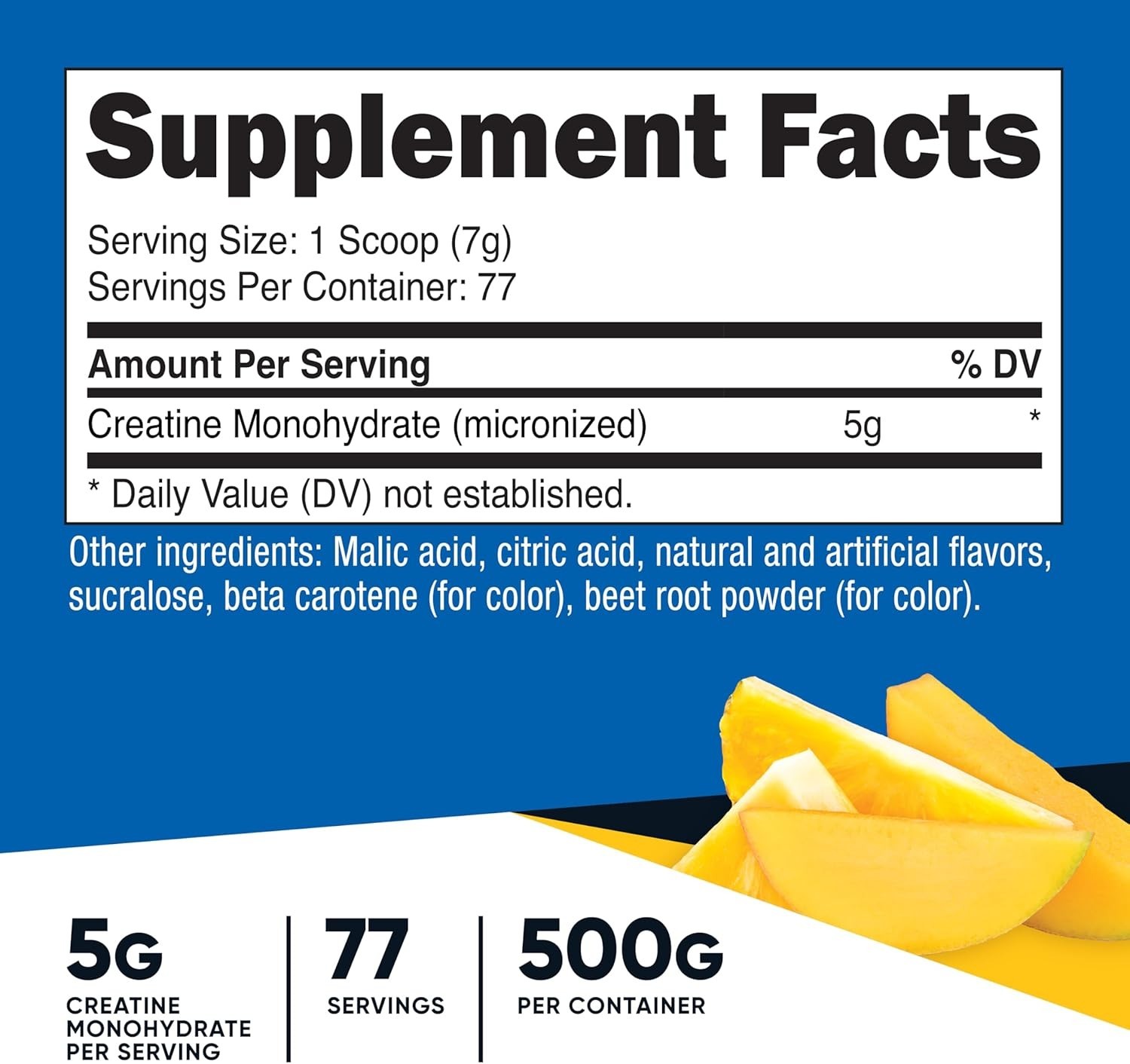 Independently Tested Micronized Creatine – Pineapple Mango 500g Supplement