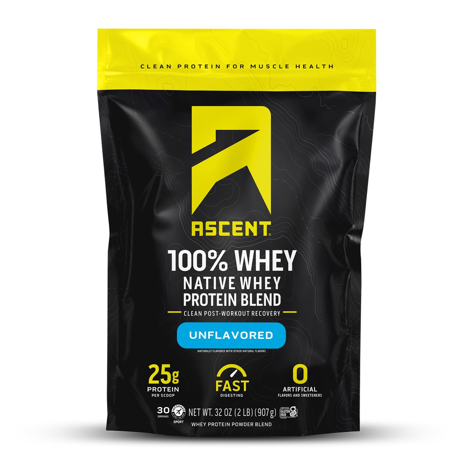 Ascent 100% Whey Protein Powder – Post Workout Whey Protein Isolate Zero Arti…