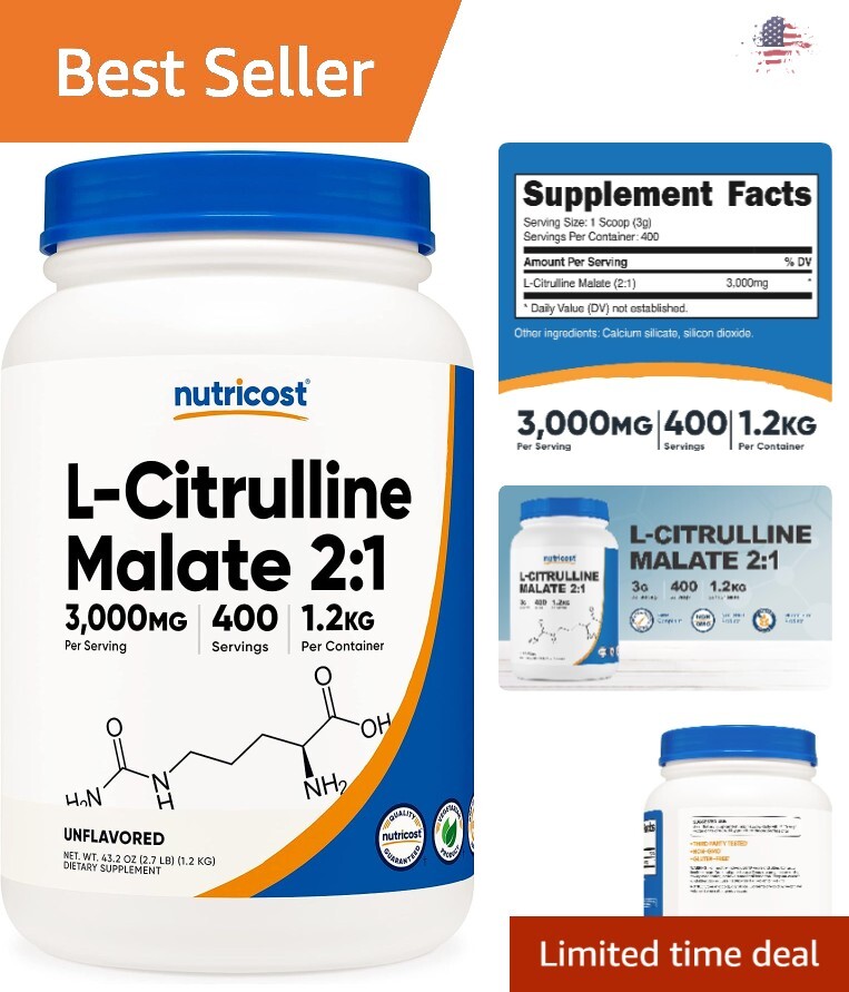High Quality L-Citrulline Malate Powder – Energy Boost – 1.2KG + Scoop