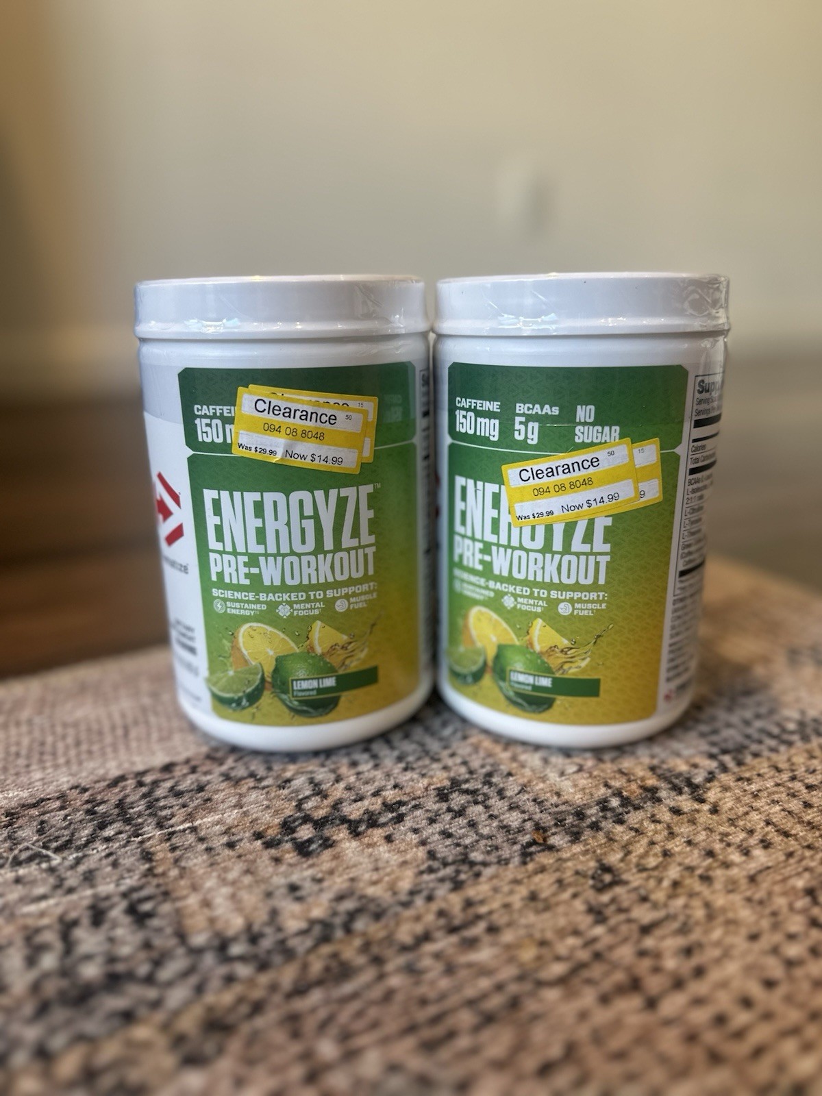 Lot of 2 x 14.1 oz (400 g), Energyze™ Pre-Workout, Lemon Lime – Exp 10/26