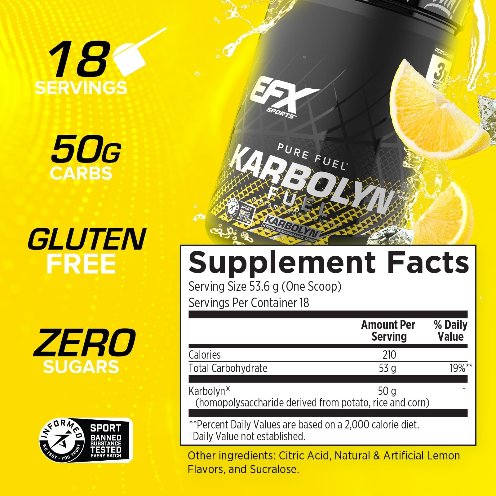 EFX Sports Karbolyn Fuel | Fast-Absorbing Carbohydrate Powder | Carb Load, Su…