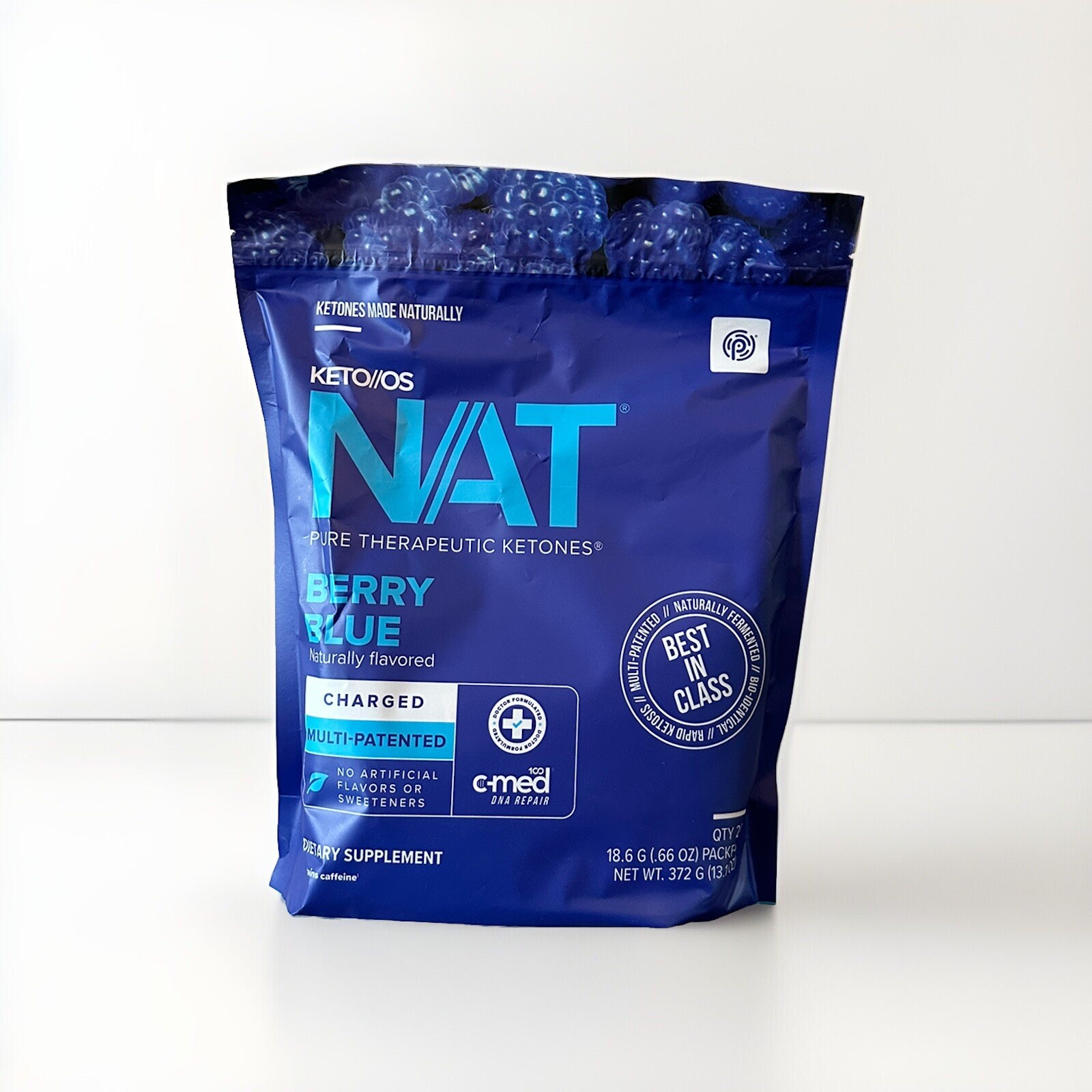 PRUVIT ketone drink Keto Nat BERRY BLUE Charged 20 pack