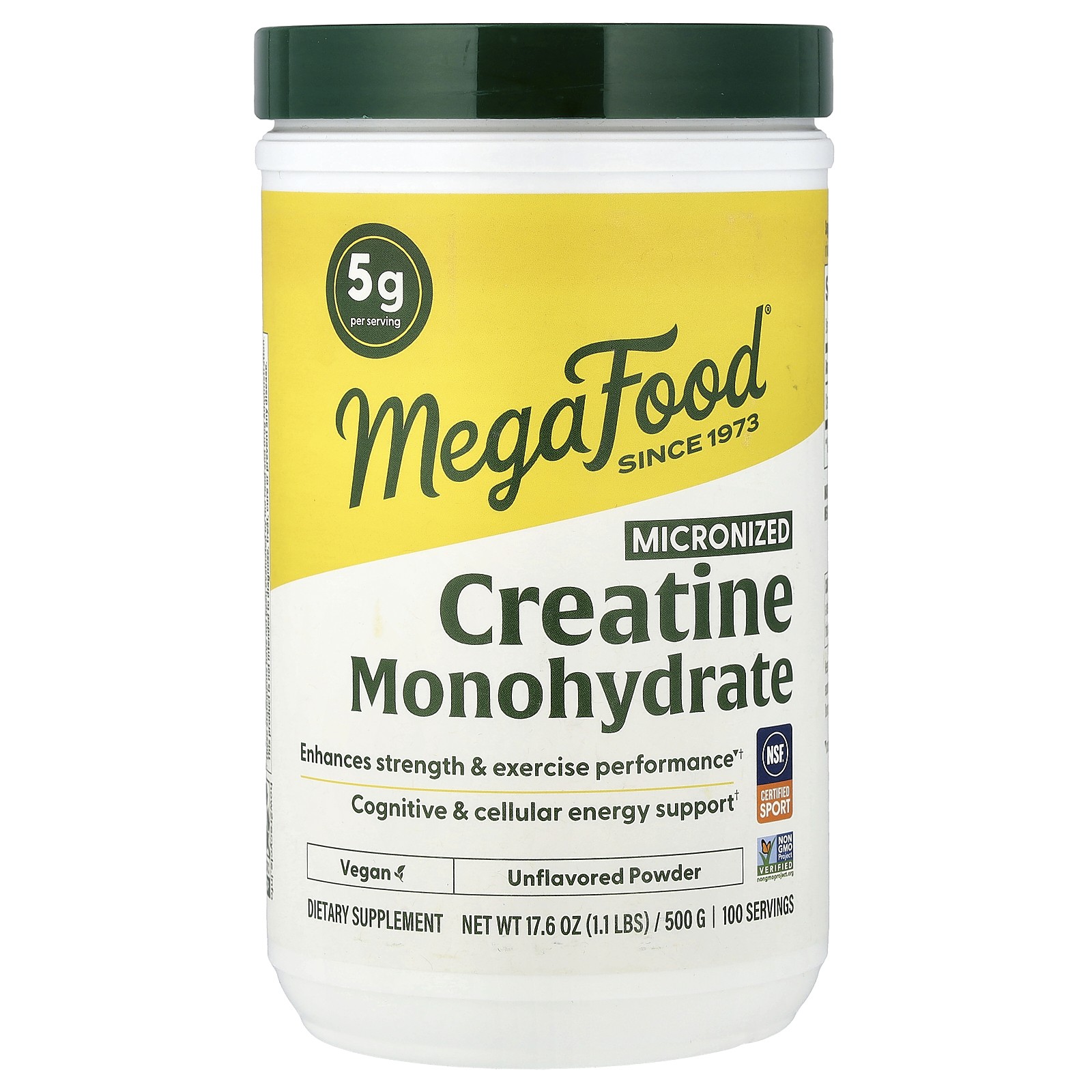 Micronized Creatine Monohydrate Powder, Unflavored, 17.6 oz (500 g)