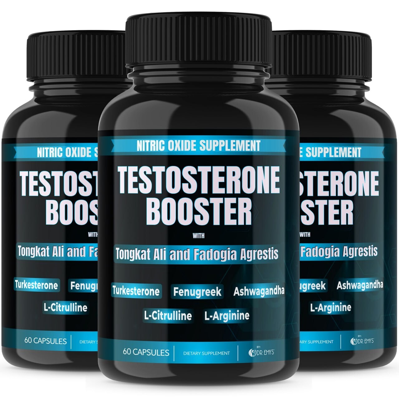 (3 Pack) Testosterone Supplement Booster Capsules Blood Flow Nitric Oxide