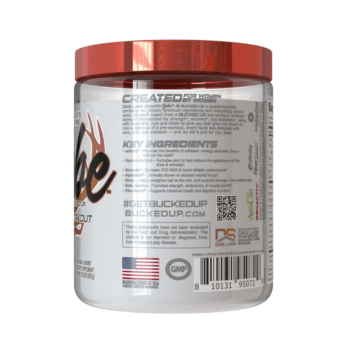 Bucked Up Babe Pre Workout For Women – Sparkling Orchard 13 oz 01/2026