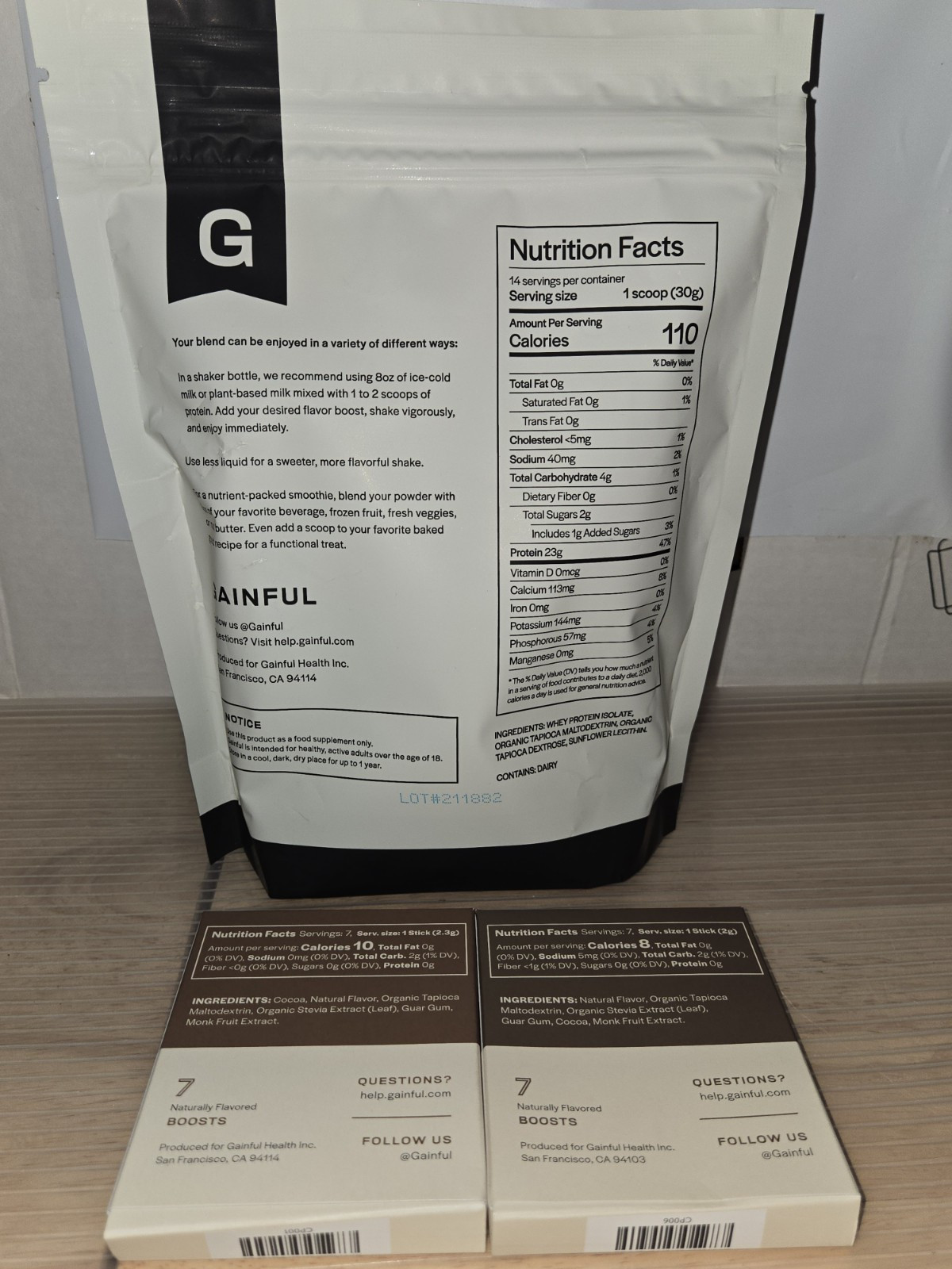 2 Boxes Gainful Protein shake flavor Boost &Whey Protein Cafe Mocha Rich Cocoa