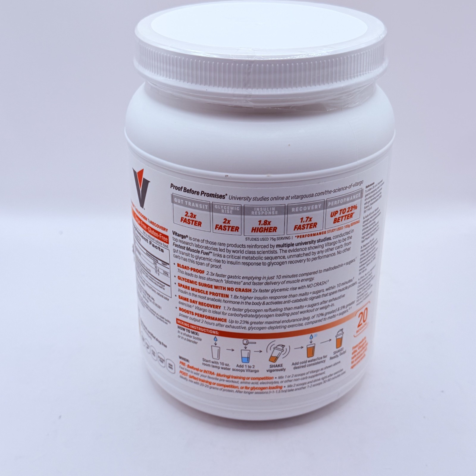 Vitargo Carbohydrate Powder | Feed Muscle Glycogen 2X Faster | Pre Workout, 27.