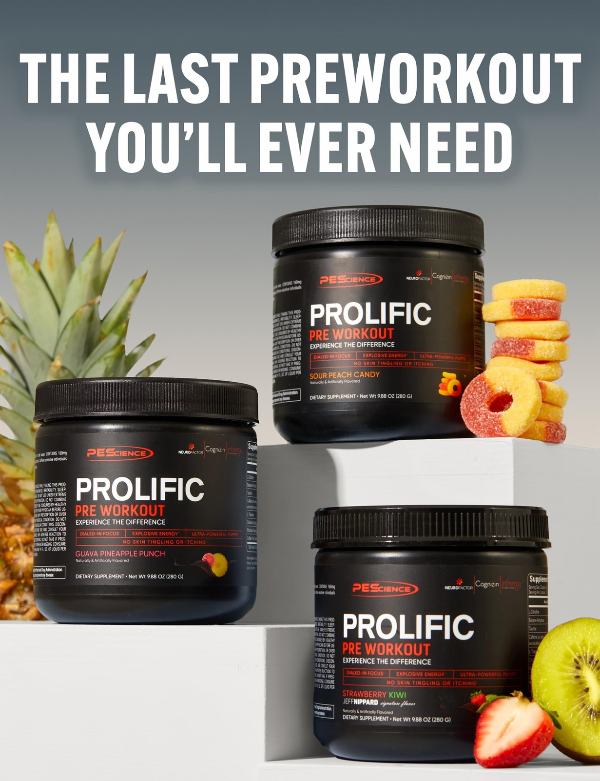 Prolific Pre Workout Powder Raspberry Lemonade All in One Energy Focus Pump