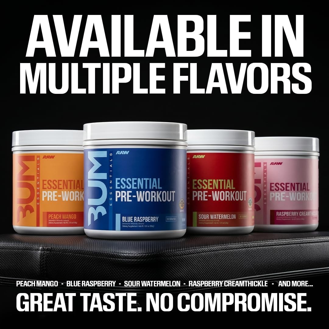 Essential Pre Workout Formula – Energy Powder for Men & Women, Peach Mango Flavo
