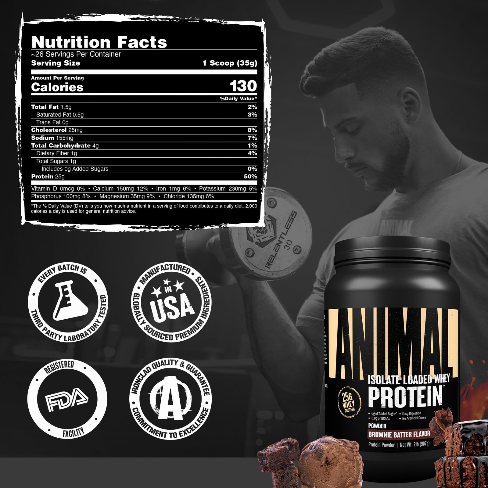 Animal Whey Isolate Protein Powder – Loaded for Pre Post Workout Muscle Buil…