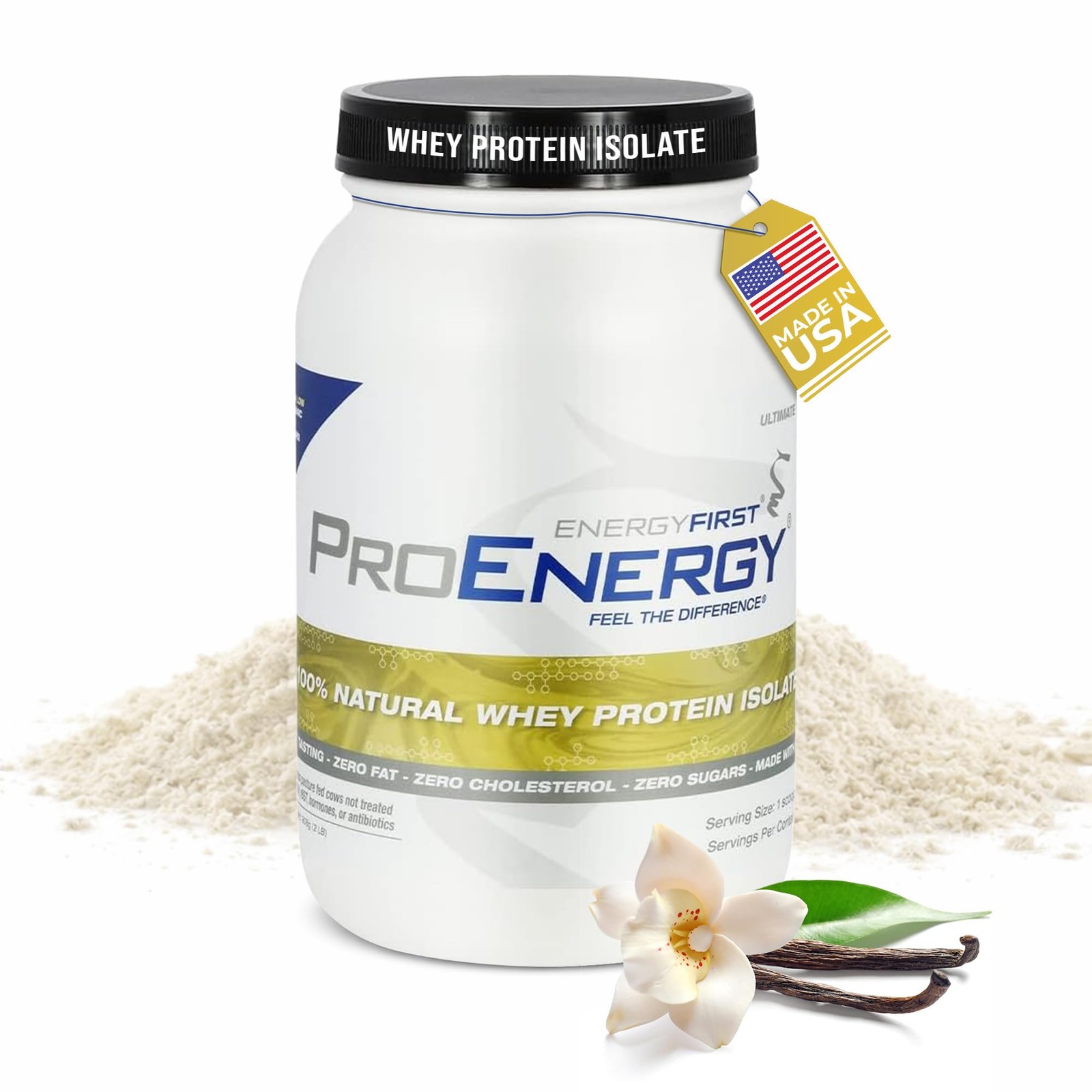 Vanilla Whey Protein Isolate – Grass-Fed, Gluten-Free | 2lb, 37 Servings | Creat