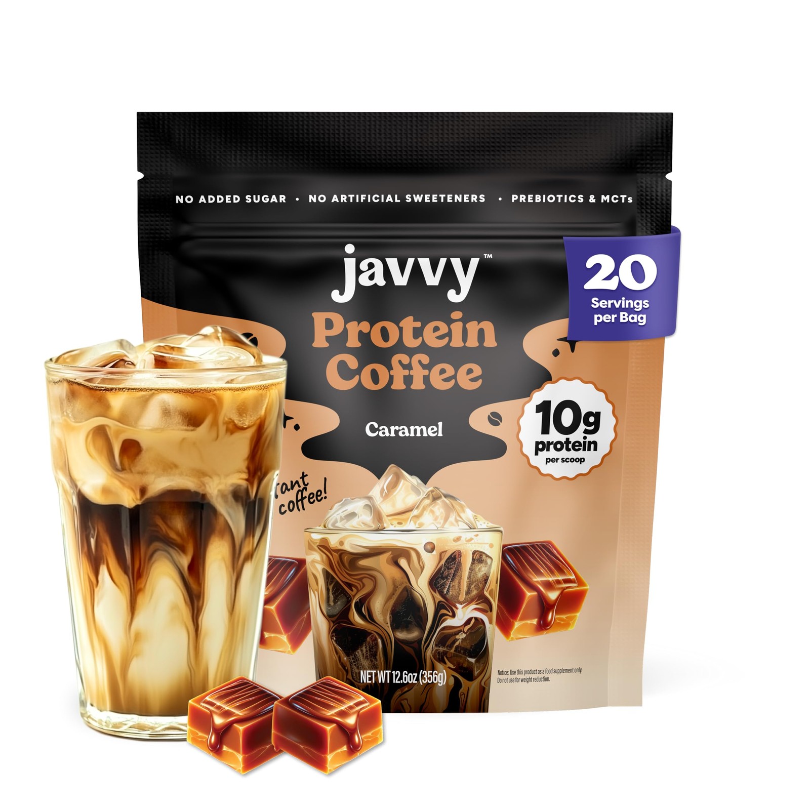 Javvy Protein Iced Coffee Premium Whey Protein & Instant Iced Coffees, 100% …