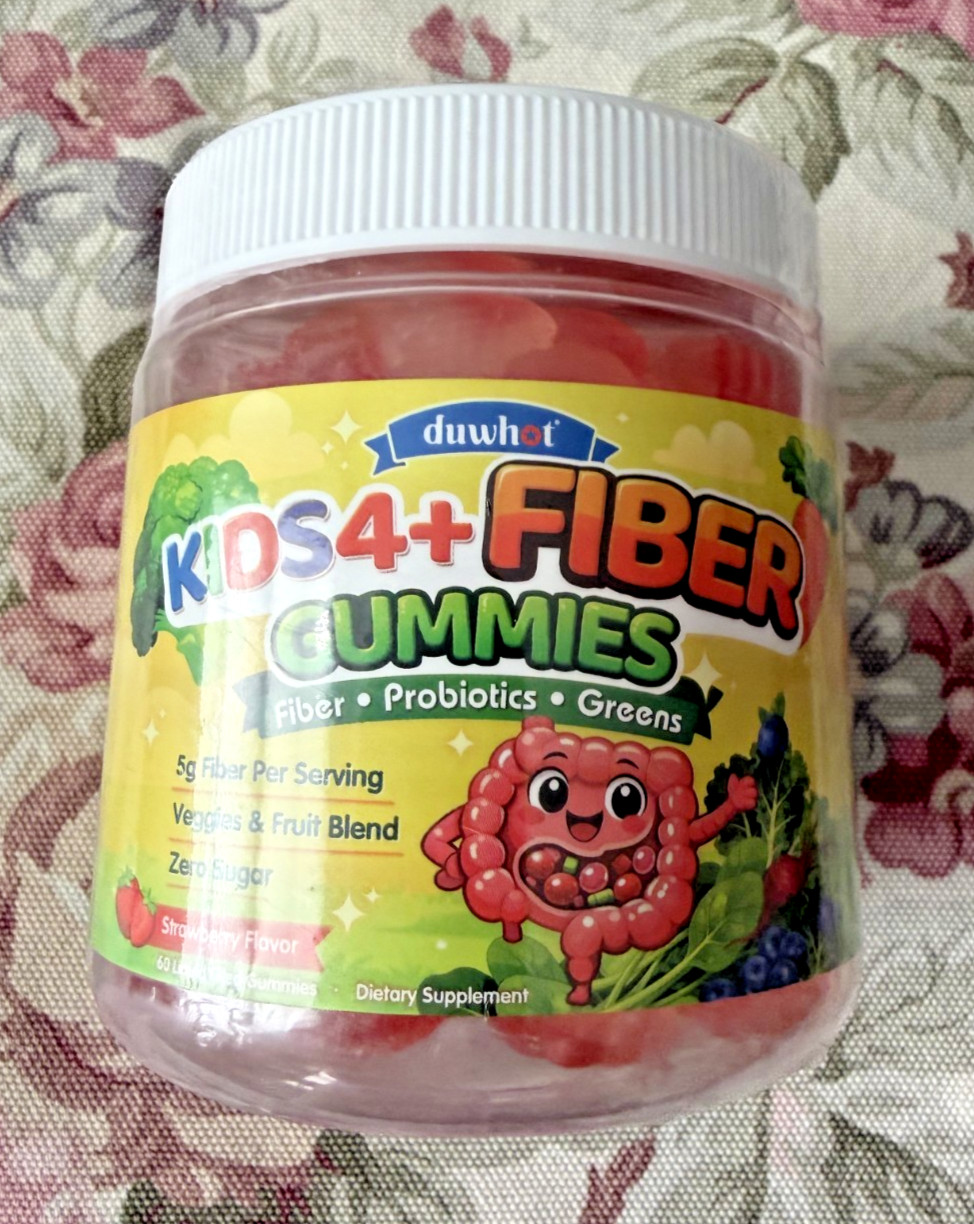 duwhot brand Kids Fiber Gummies 5g, Prebiotic Fiber Supplement with Probiotics