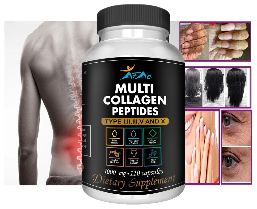 Collagen peptide pills Hair, Skin Nails joints support hydrolyzed collagen 120