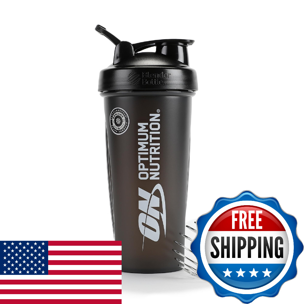 Optimum Nutrition Shaker Cup 28oz – Stainless Steel Mixing Ball, Leak-Proof
