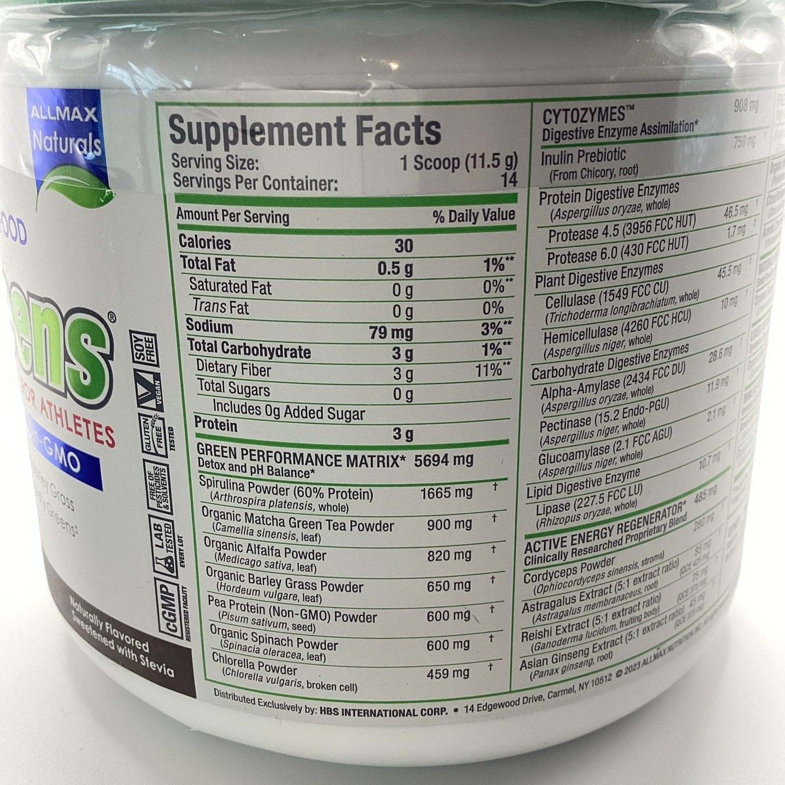 CYTOGREENS Allmax CytoGreens Super Green Powder 14 Servings Chocolate 11/26