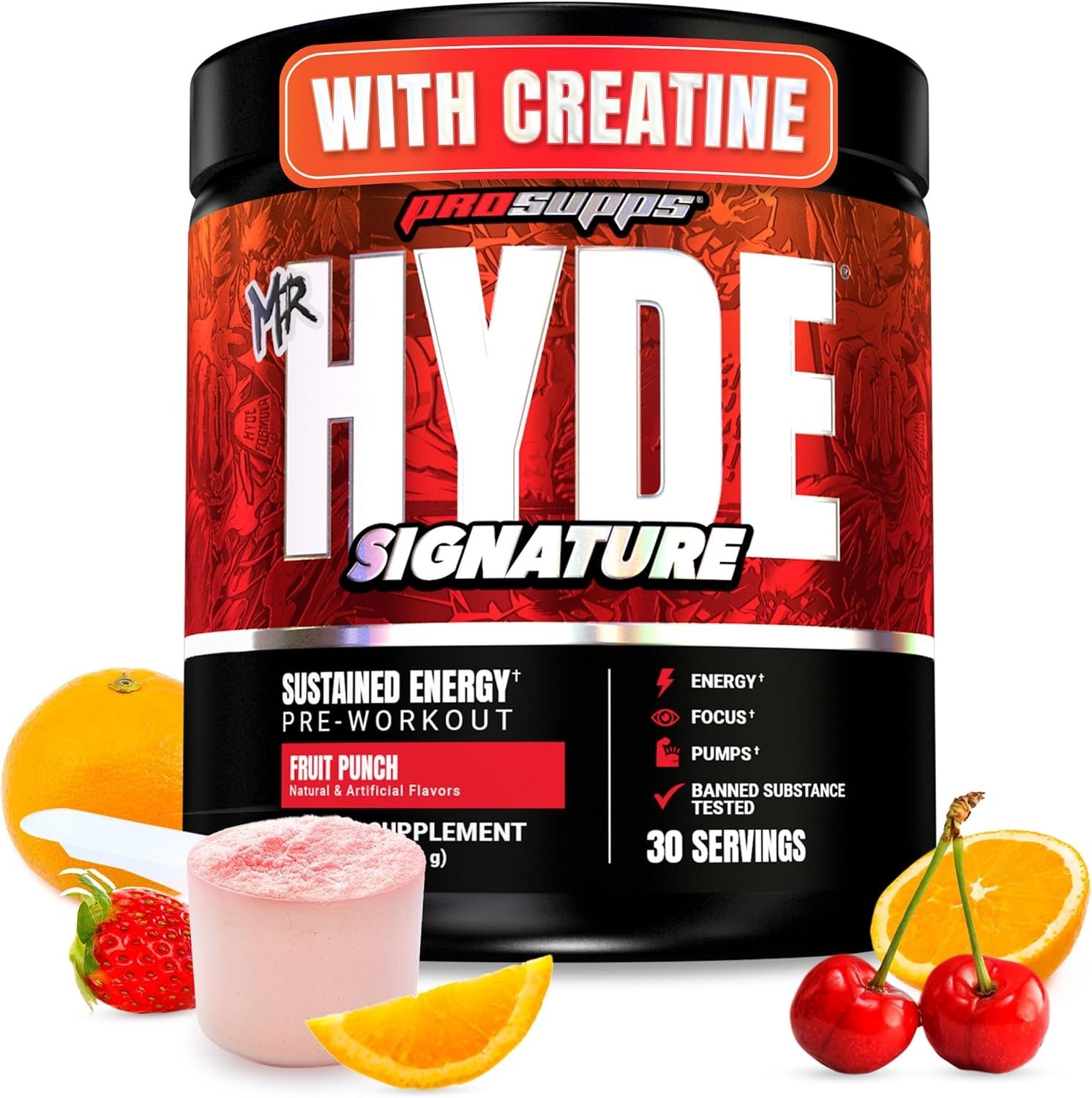 ProSupps Mr Hyde Pre Workout Powder Fruit Punch 30 Servings Creatine Caffeine