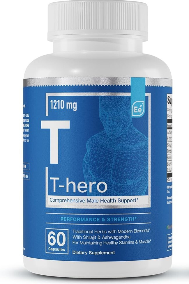 Essential Elements T-Hero Men’s Health Supplement Muscle Support, Boost Energy