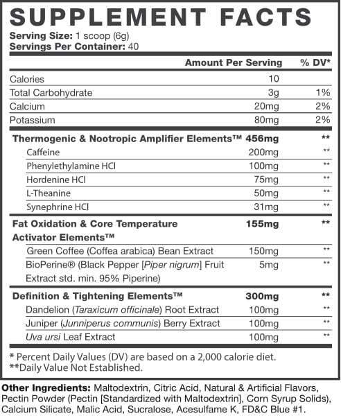 Muscle Elements 212 Pre Workout Fat Burner – COCONUT LIME, 40 Servings