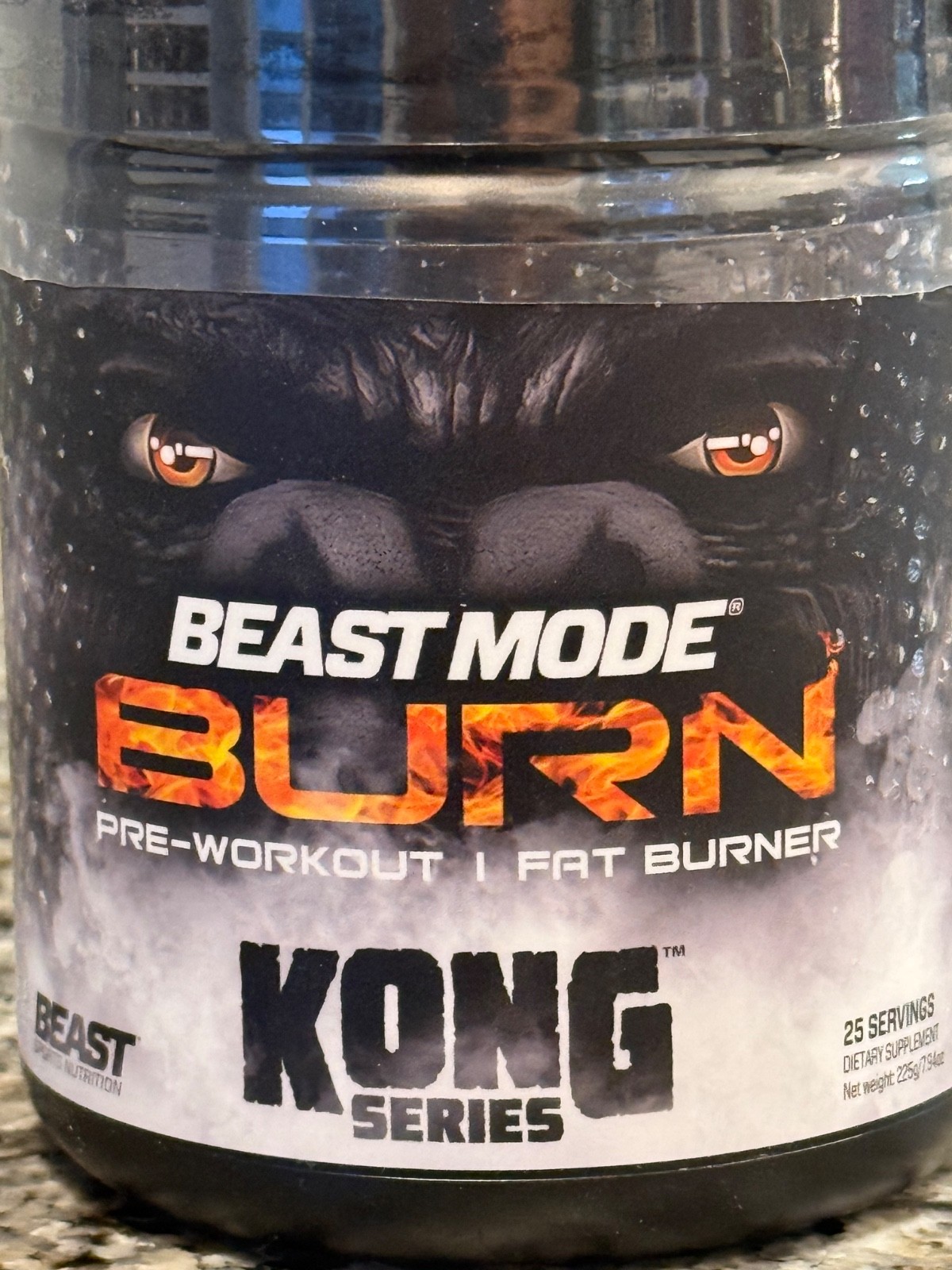 Beast Mode Burn Pre-Workout/Fat Burner Kong Series Peach Sangria 25 Servings New