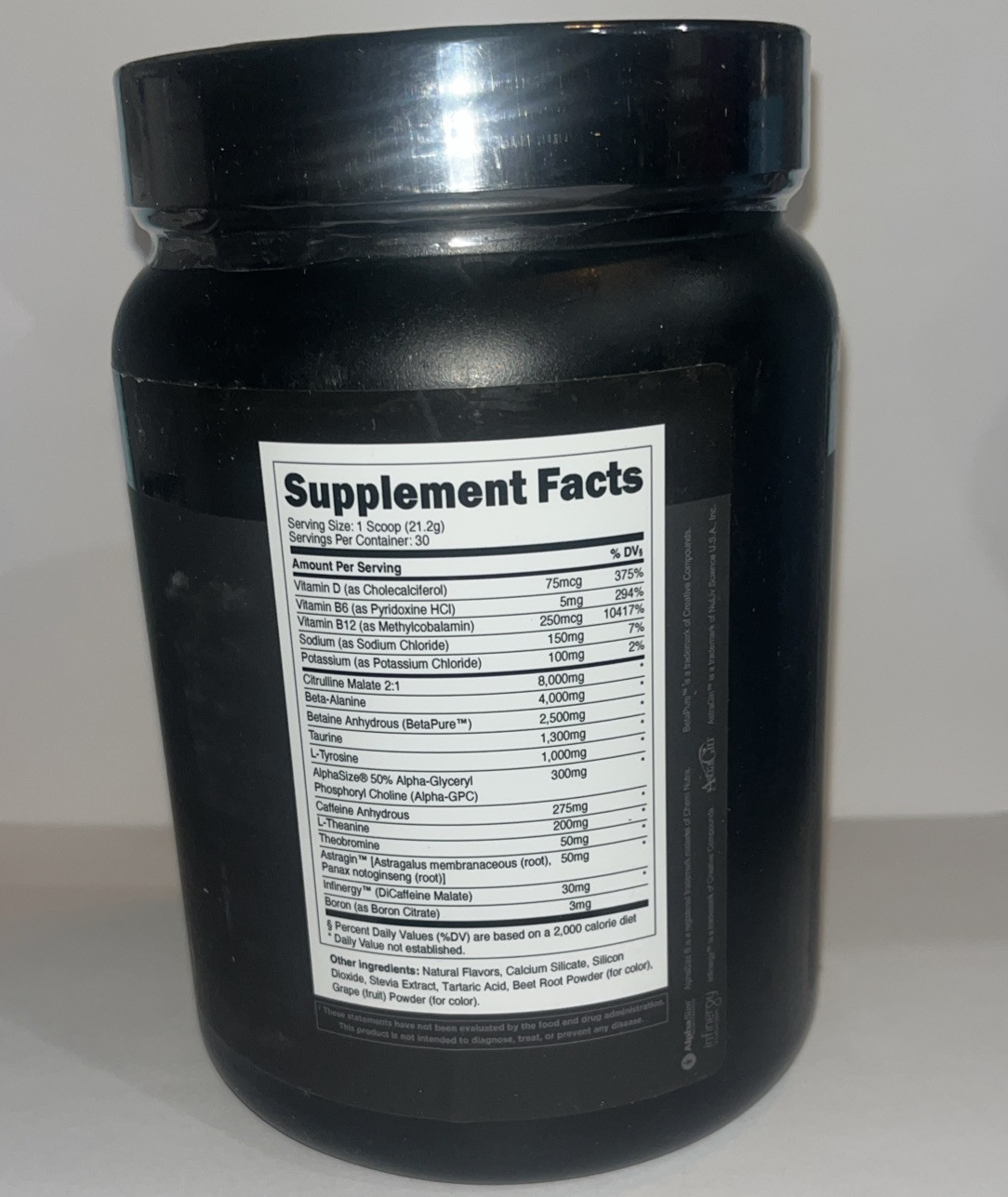 Clinically Dosed Sugar-Free Pre-Workout with Beta Alanine – Black Cherry Flavor