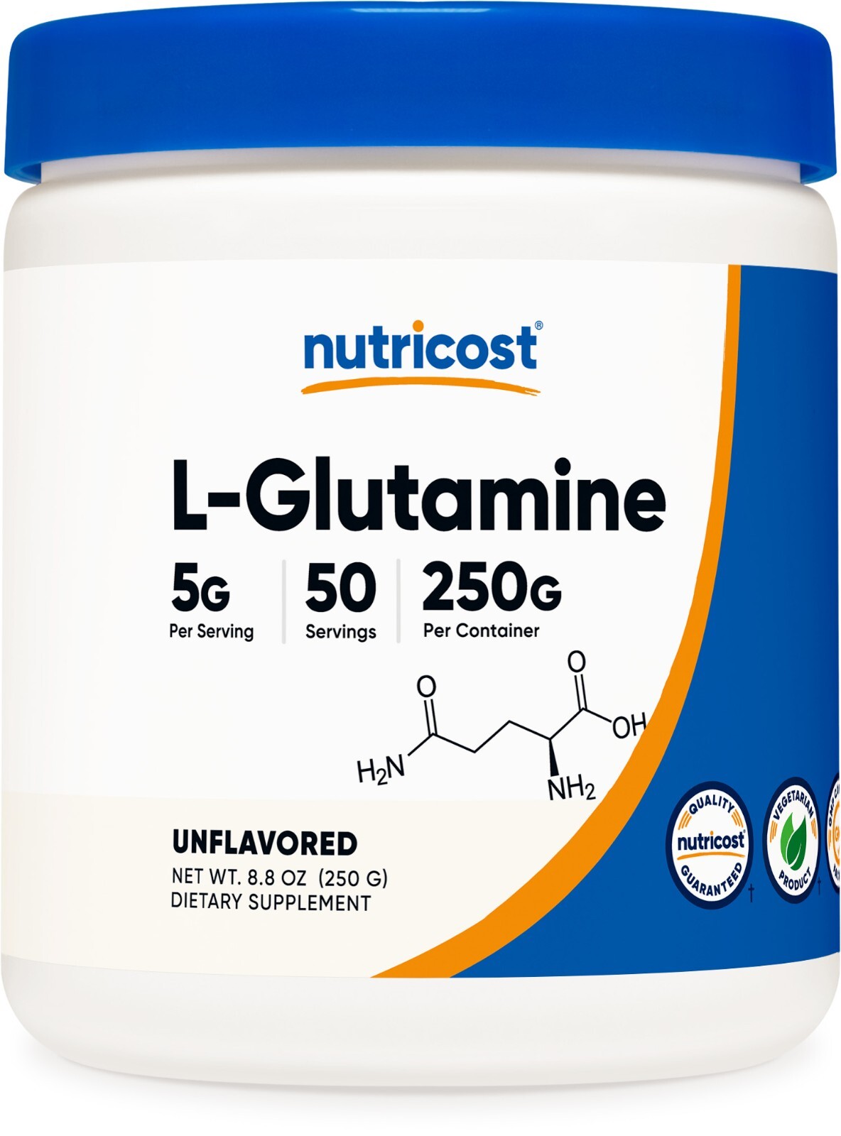 Nutricost L-Glutamine Powder 250 Grams – 50 Servings, Non-GMO, Gluten Free
