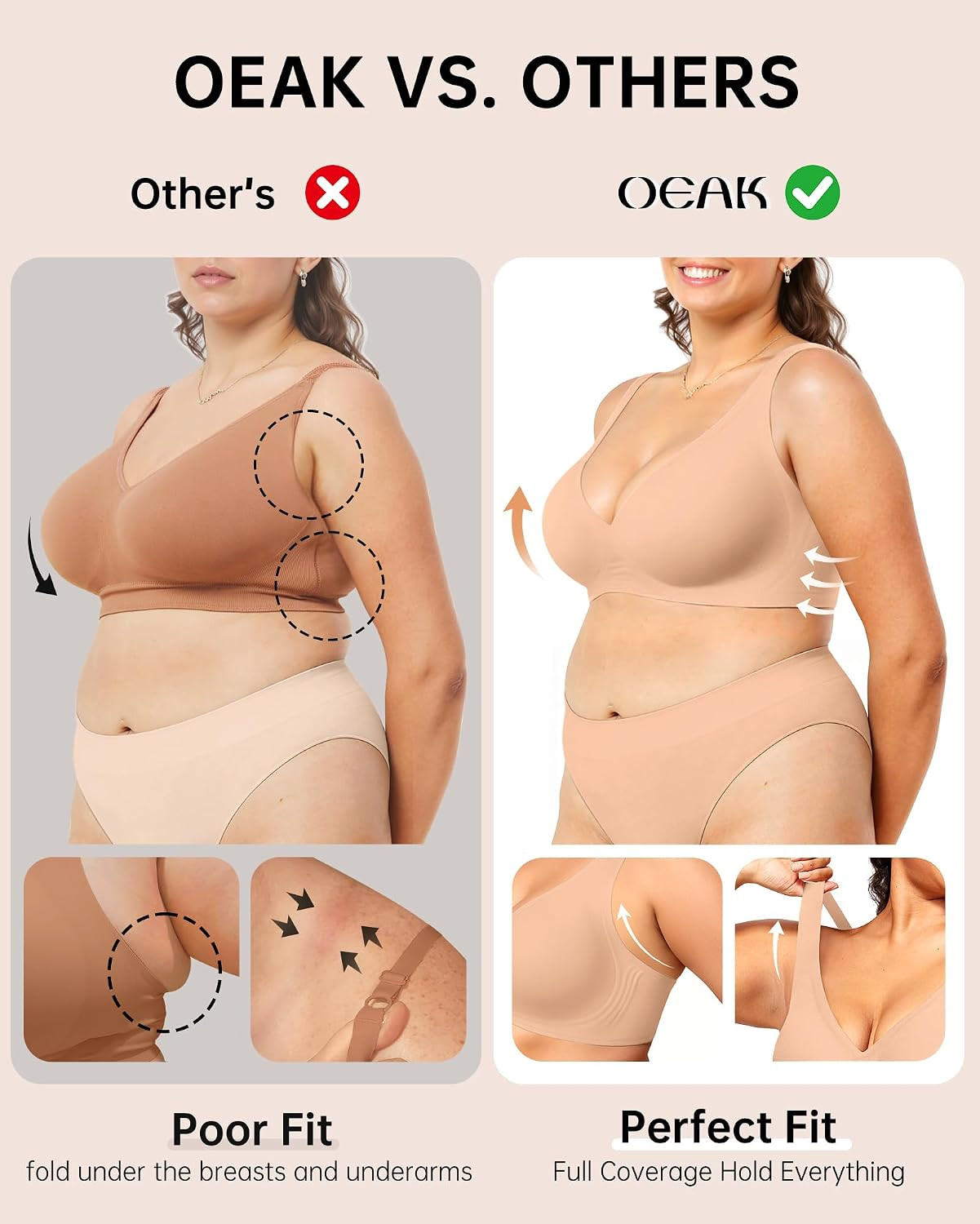 Womens Deep V Bras Wireless Comfortable Bra Supportive No Underwire Bras Tshirt