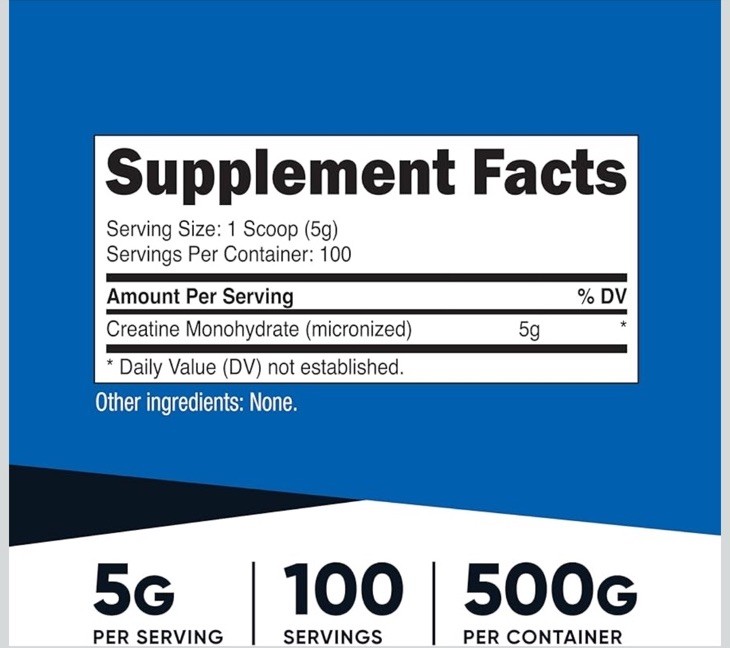 Nutricost Pure Creatine Monohydrate 500 Gram Powder Exp 09/2028 NEW