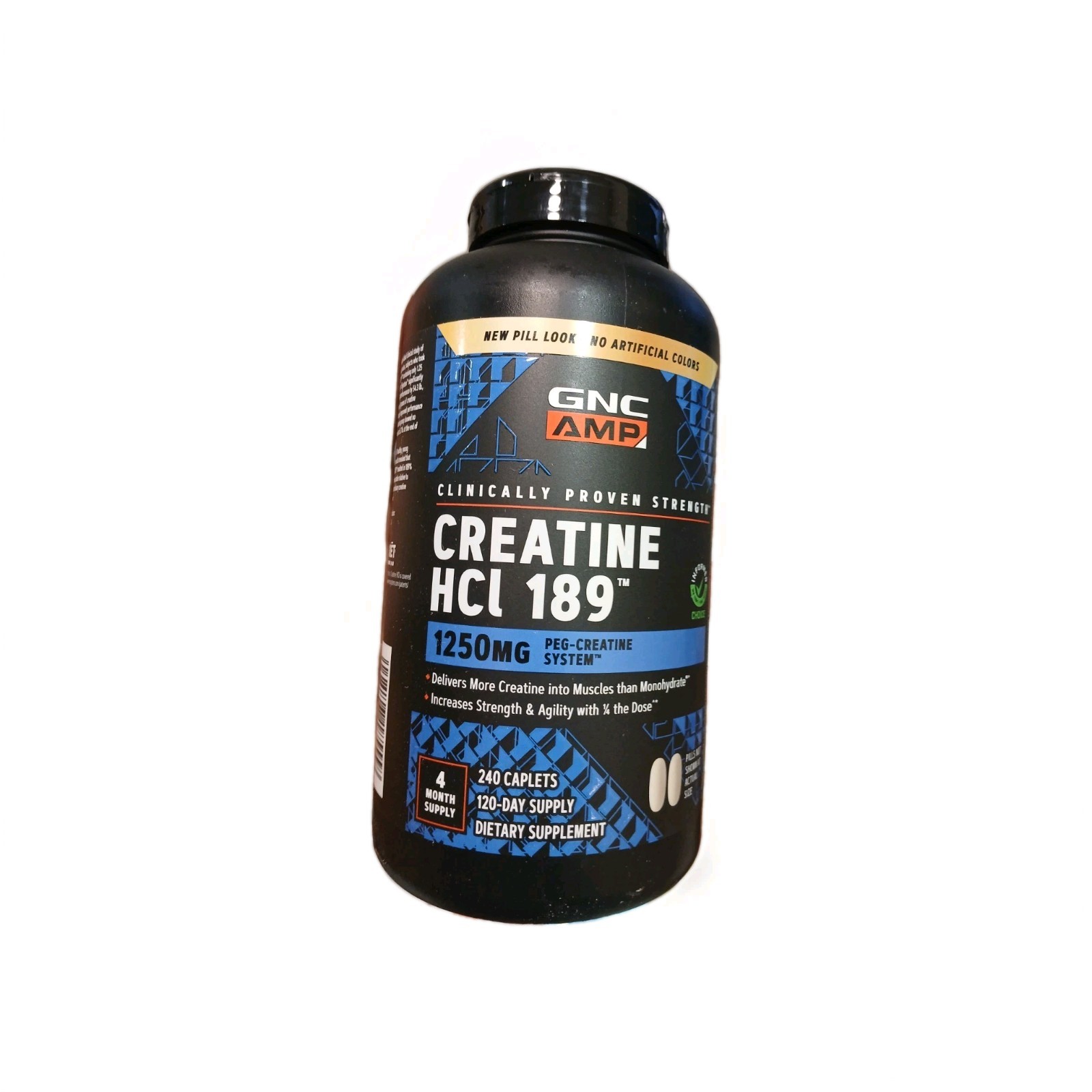 GNC AMP Creatine HCl 189 Pills, Clinically Proven 240 Count, Exp 2027