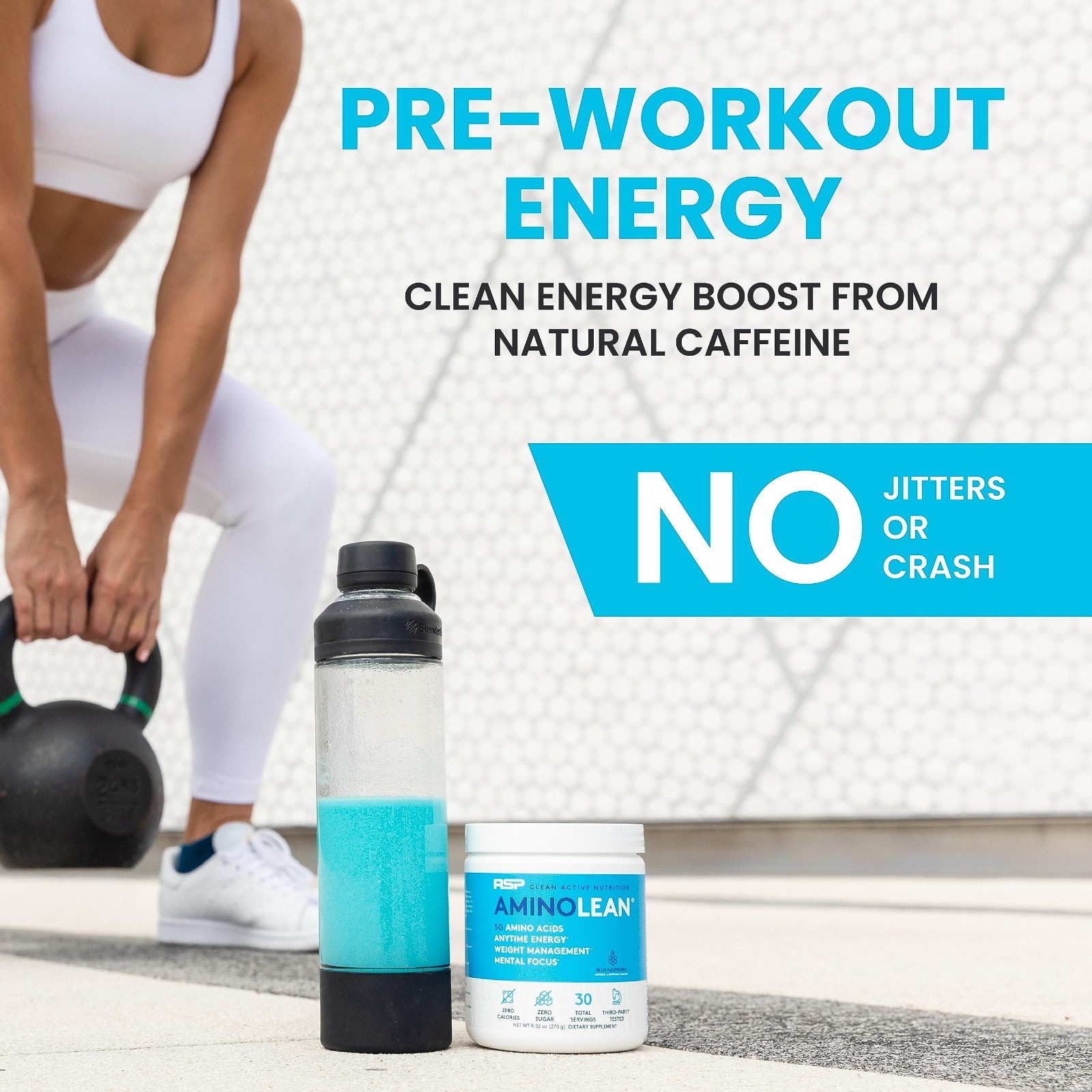 Vegan Pre Workout Powder – Natural Amino Energy, BCAA + EAA, Jitter-Free, Zero S