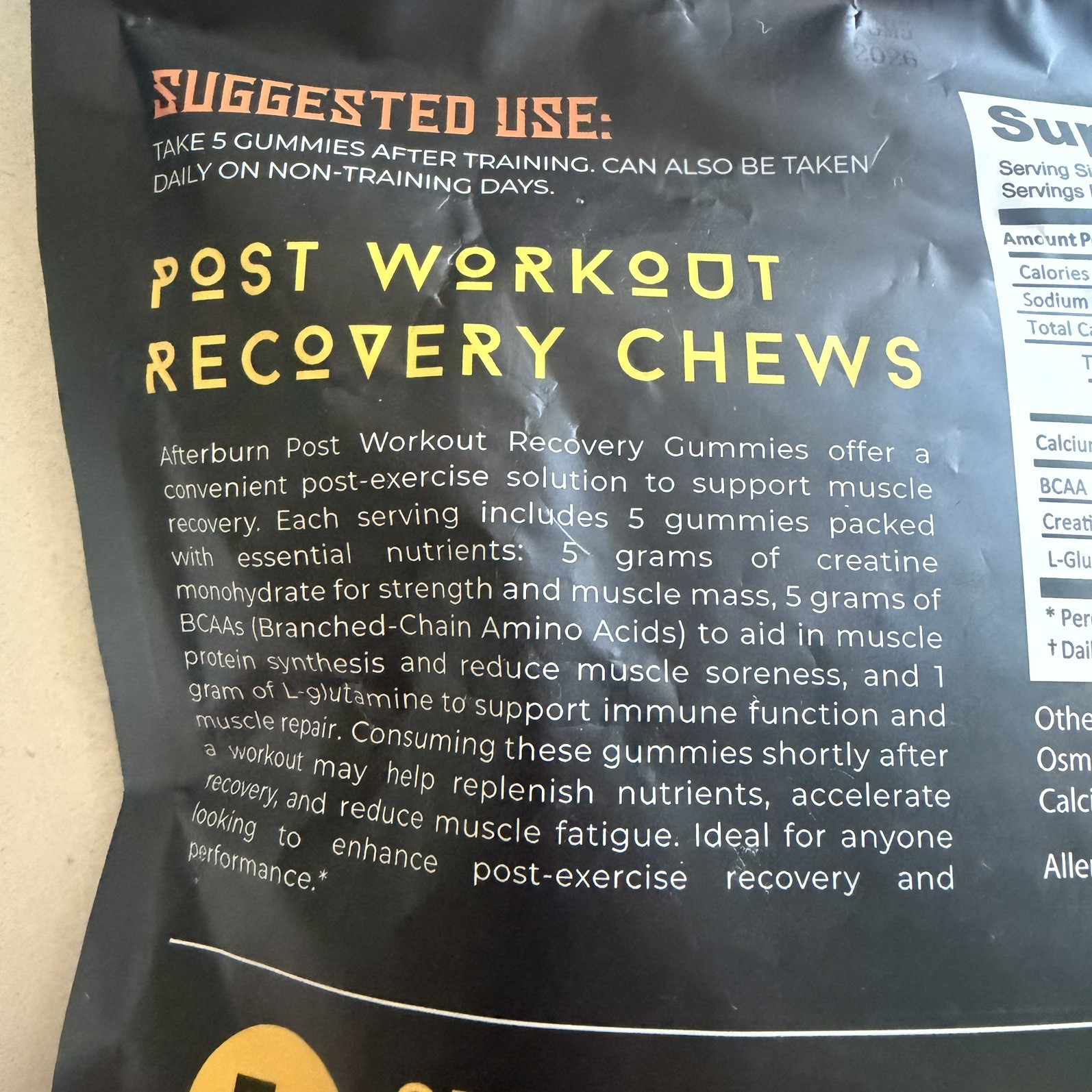 After Burn Creatine Monohydrate Chews Post Workout Recov Muscle Grow NEW BB0726