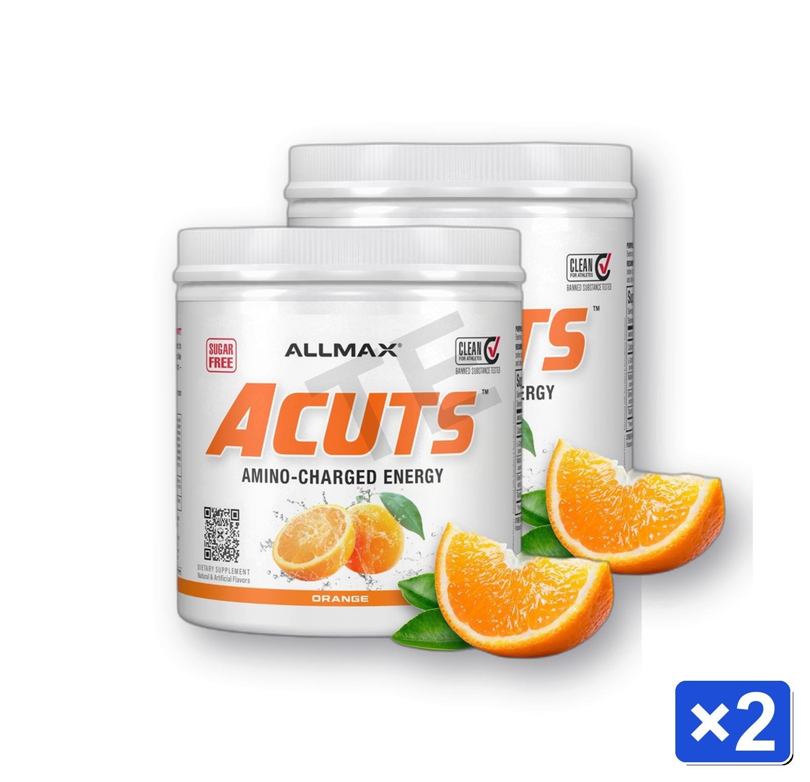ALLMAX ACUTS Amino Energy Powder – Orange, 30 Serv (2 Pack) Exp. 6/27