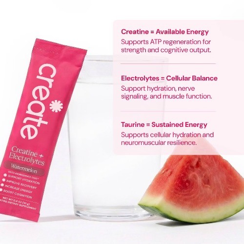 Create Wellness Creatine +Electrolytes Mix Monohydrate Stick Packs NSF Certified