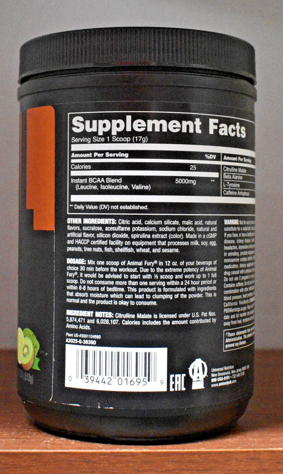 Universal Nutrition Animal Fury Kiwi Lime 30 Servings Pre-Workout Stack